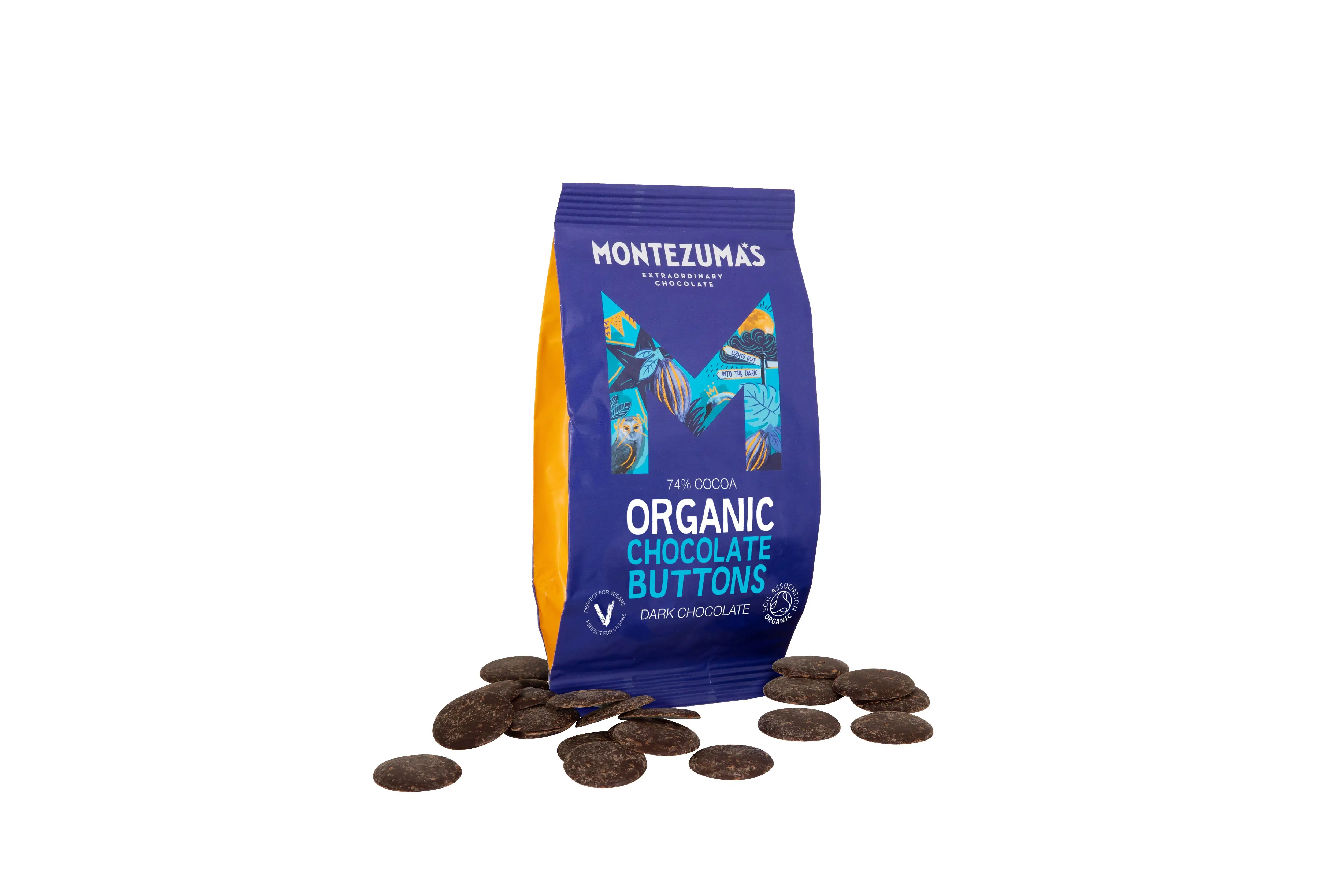 Organic 74% Dark Chocolate Buttons 120g Bag