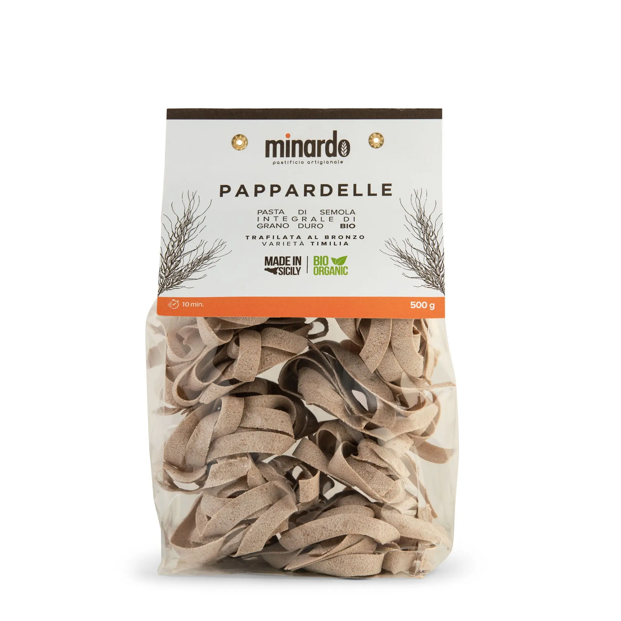 Wholemeal Pappardelle - Organic Durum Wheat Semolina Pasta - 500 gr