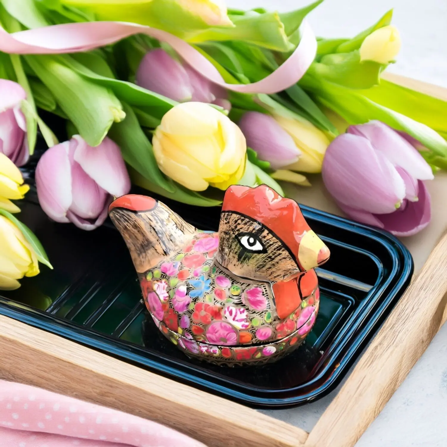 5-Inch Handmade Hen Trinket Box – Home Décor & Ornaments