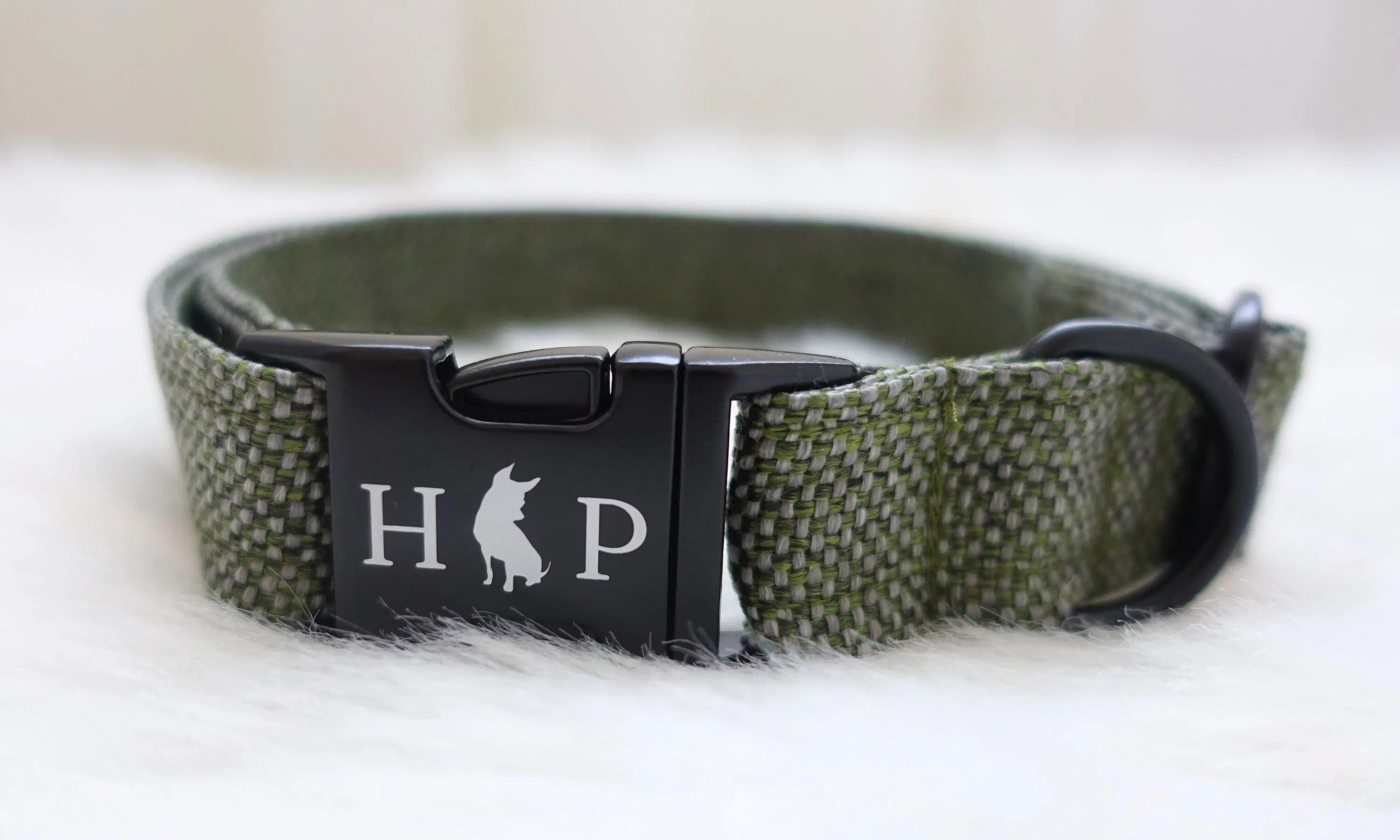 Handcrafted ECO Luxury Dog Collar - Green