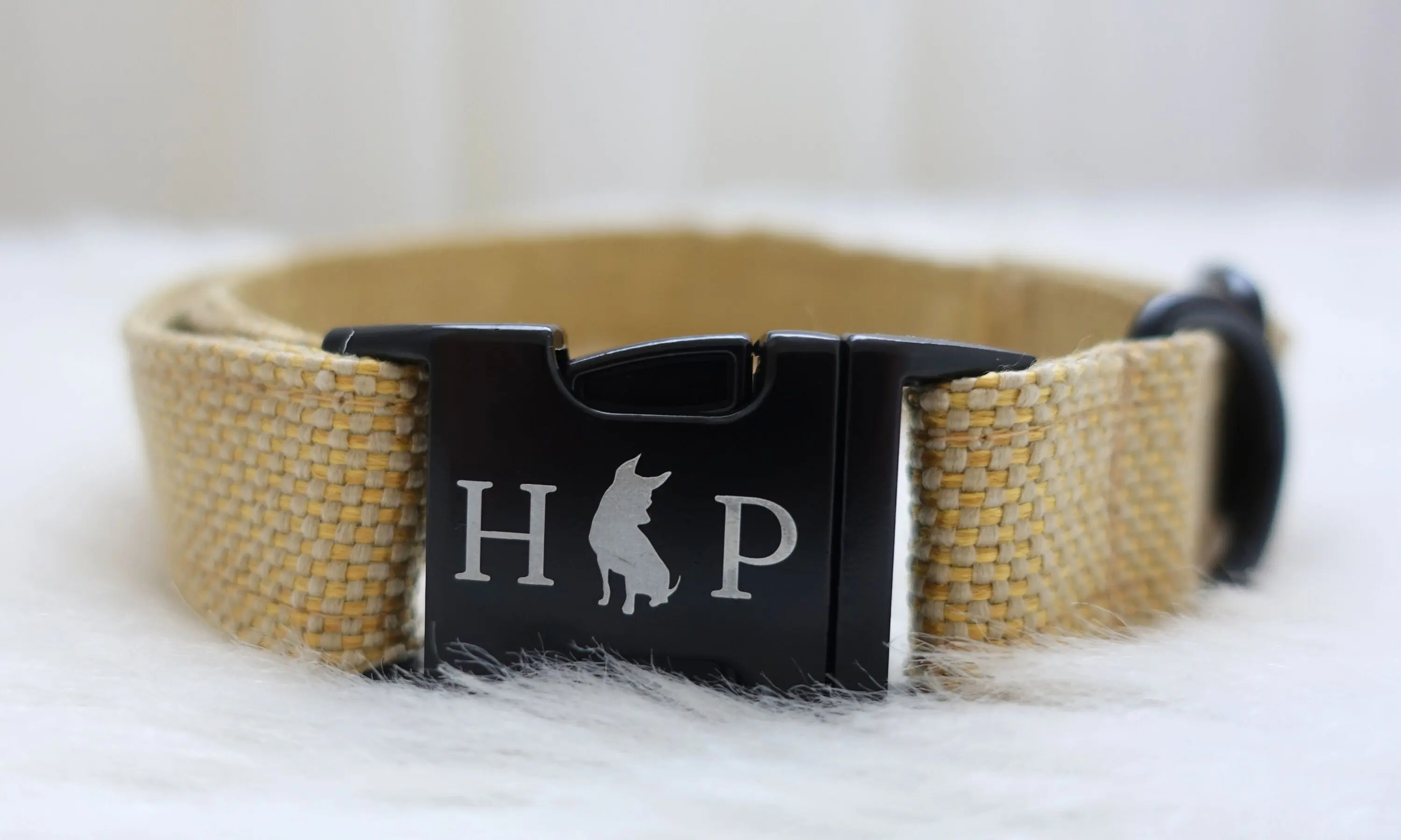 Handcrafted ECO Luxury Dog Collar - Mustard