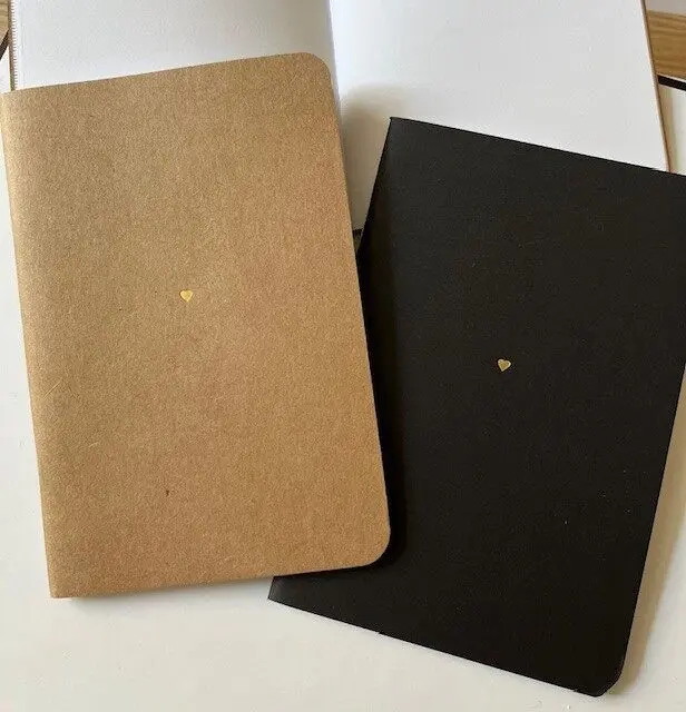 Mini Heart Notebook A6 - Black