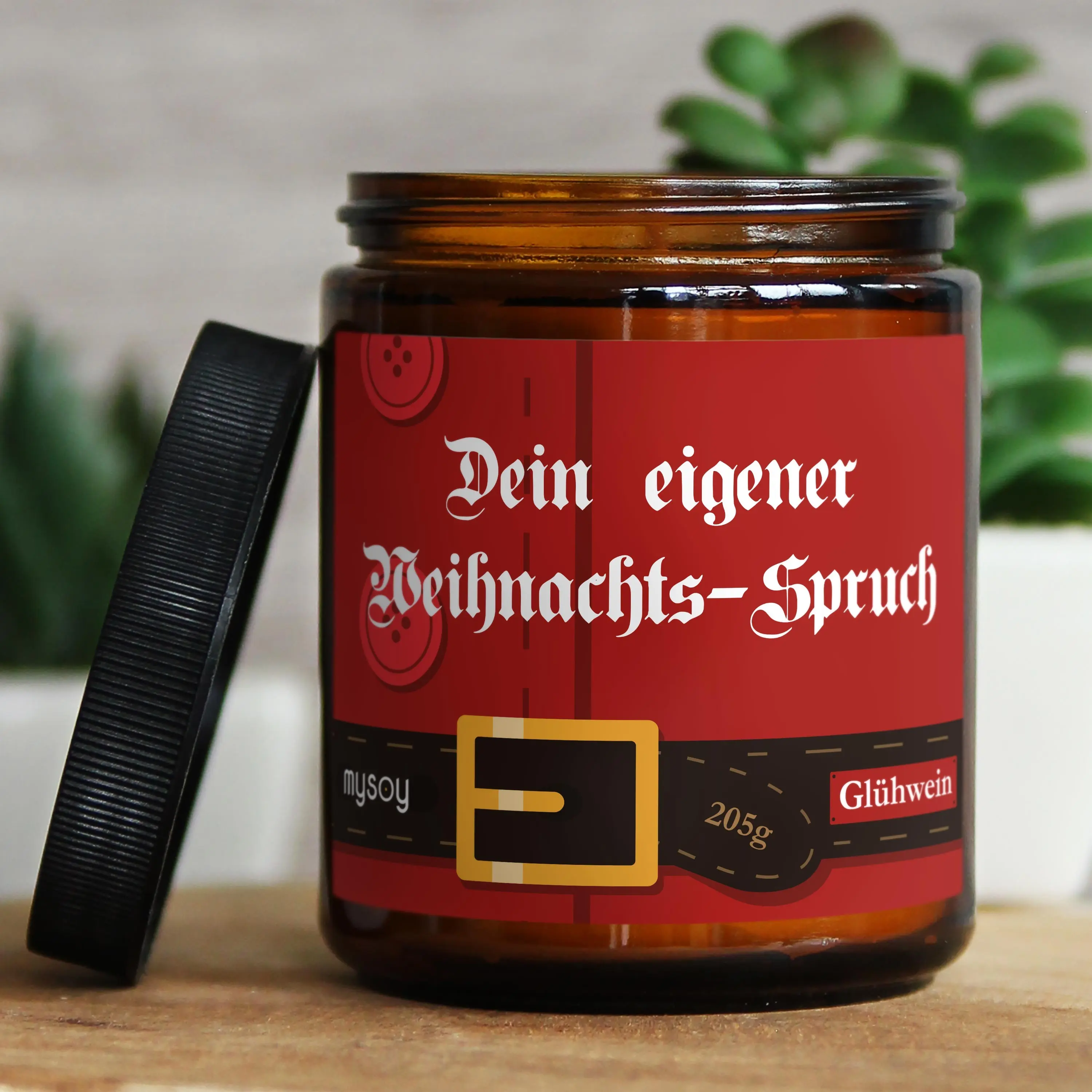 Personalized Santa scented candle