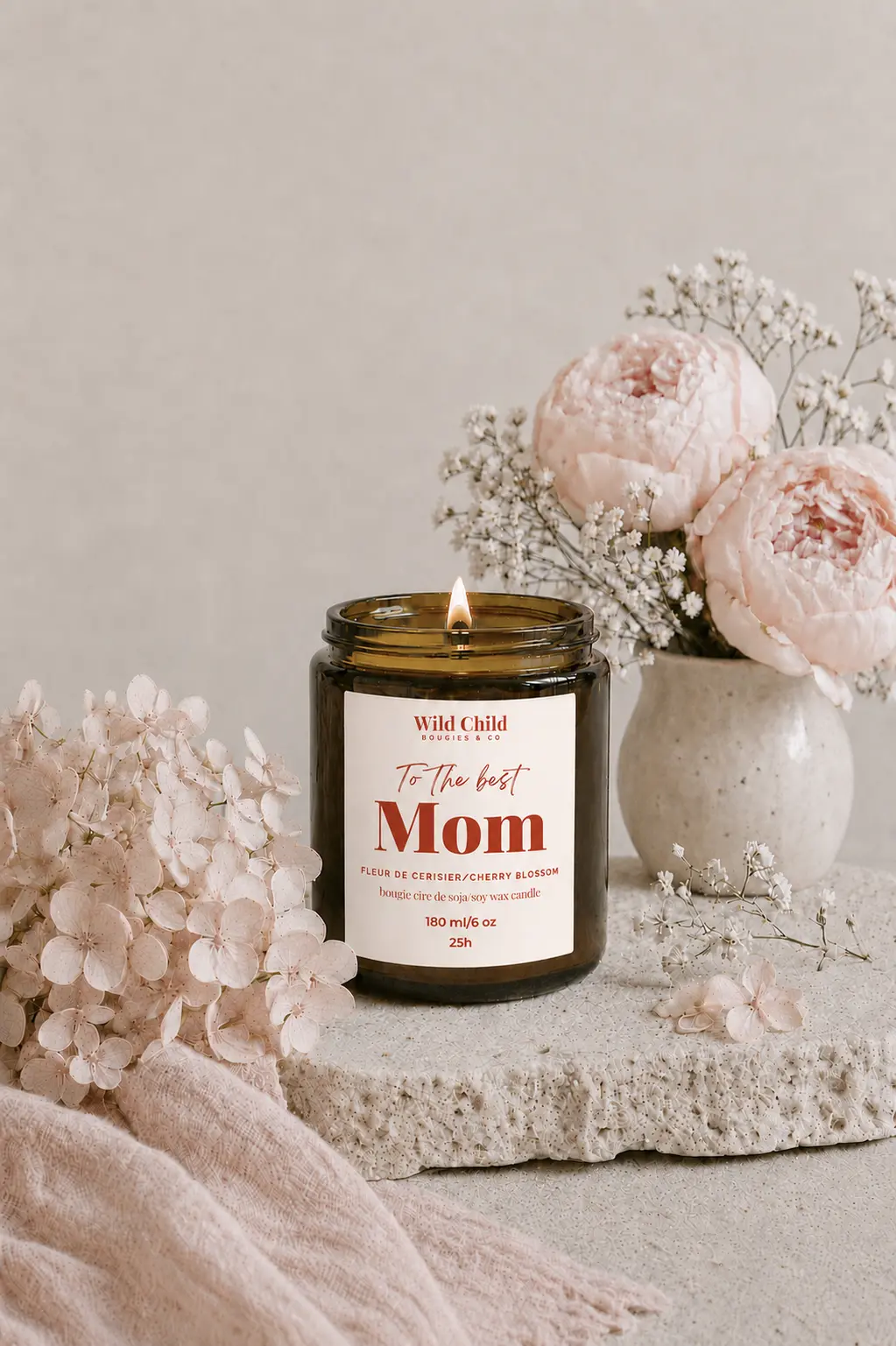"Best Mom" Soy wax candle and fragrance of your choice 25h