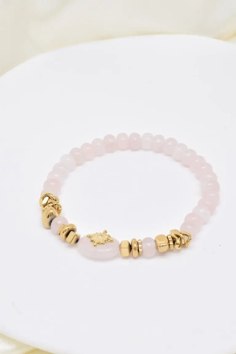 Natural stone bracelet in stainless steel - BR110309OR-RO