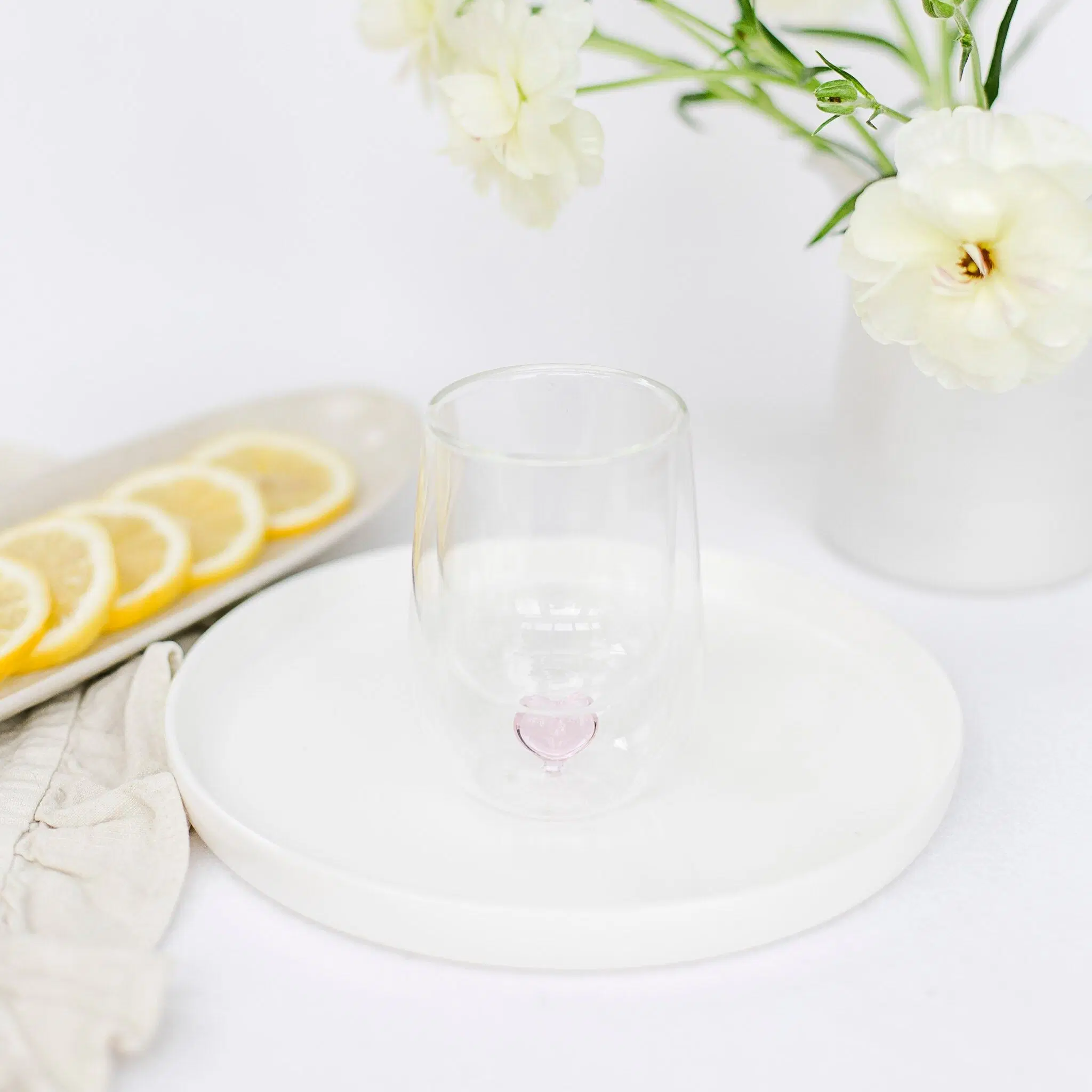 Thermoglas "Herz" rosa 150 ml 2er Set