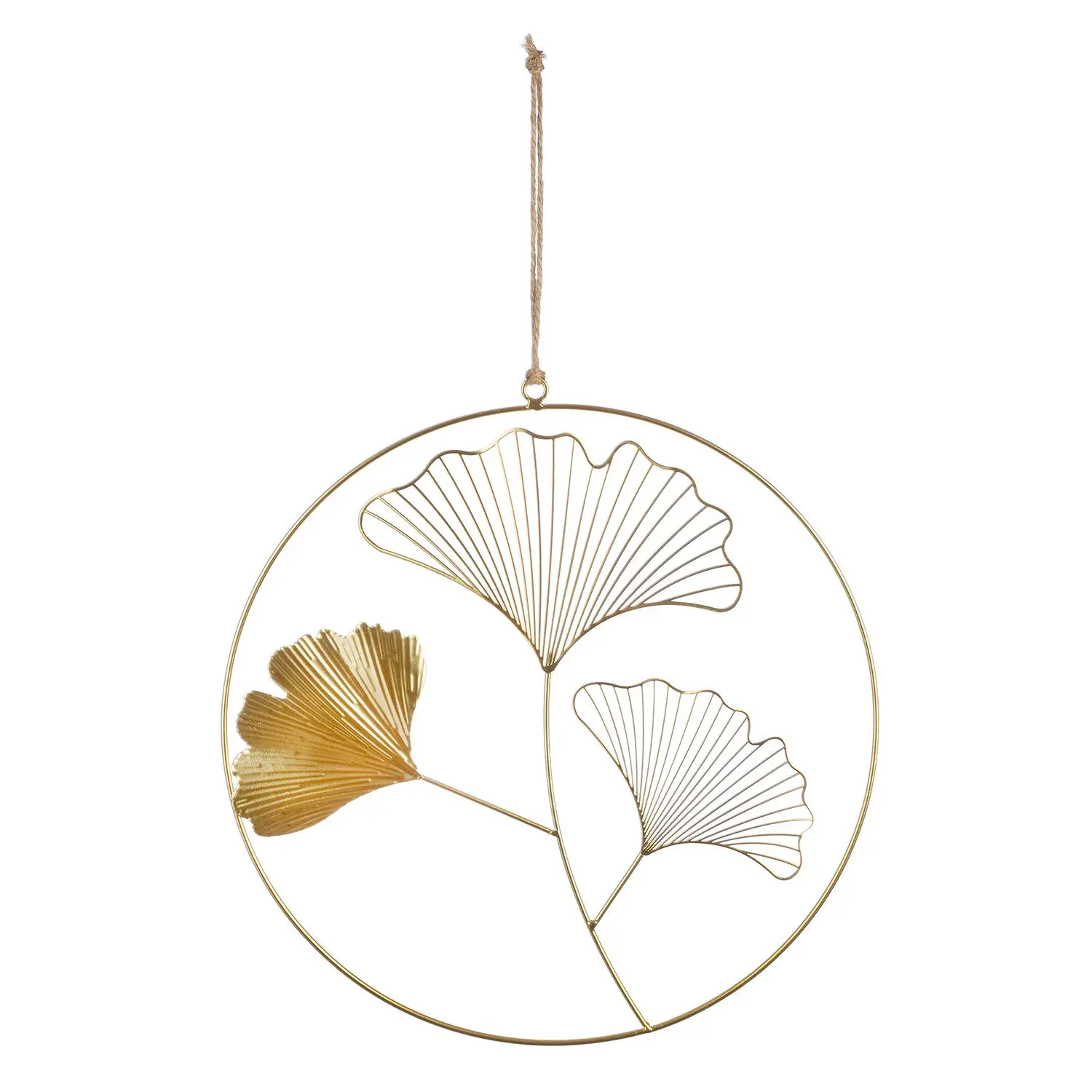 Hänger rund Golden Ginkgo goldfarben H. 49 cm