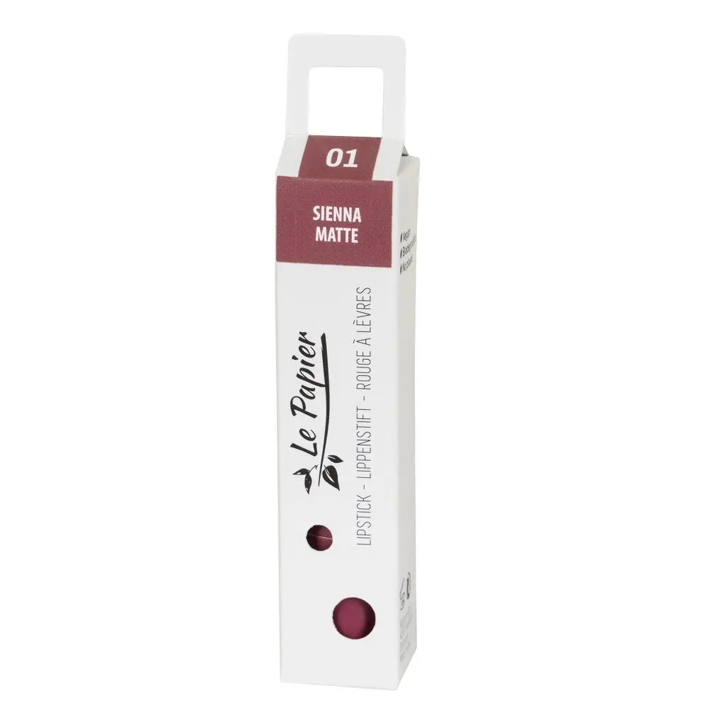 Le Papier Rouge à lèvres tube papier - SIENNA 01 Mat