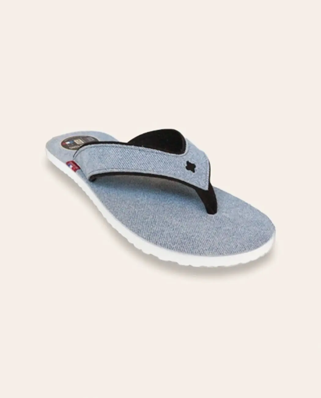 Blue JEAN leather flip flops