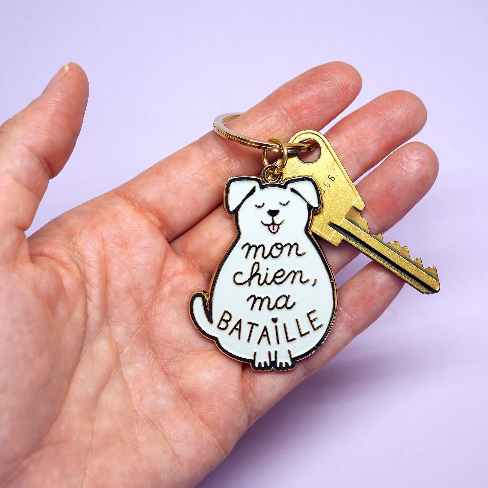 My Dog, My Battle Keychain