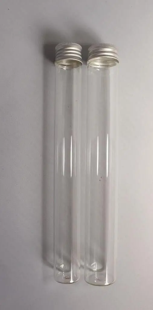Empty glass tube for storing vanilla pods