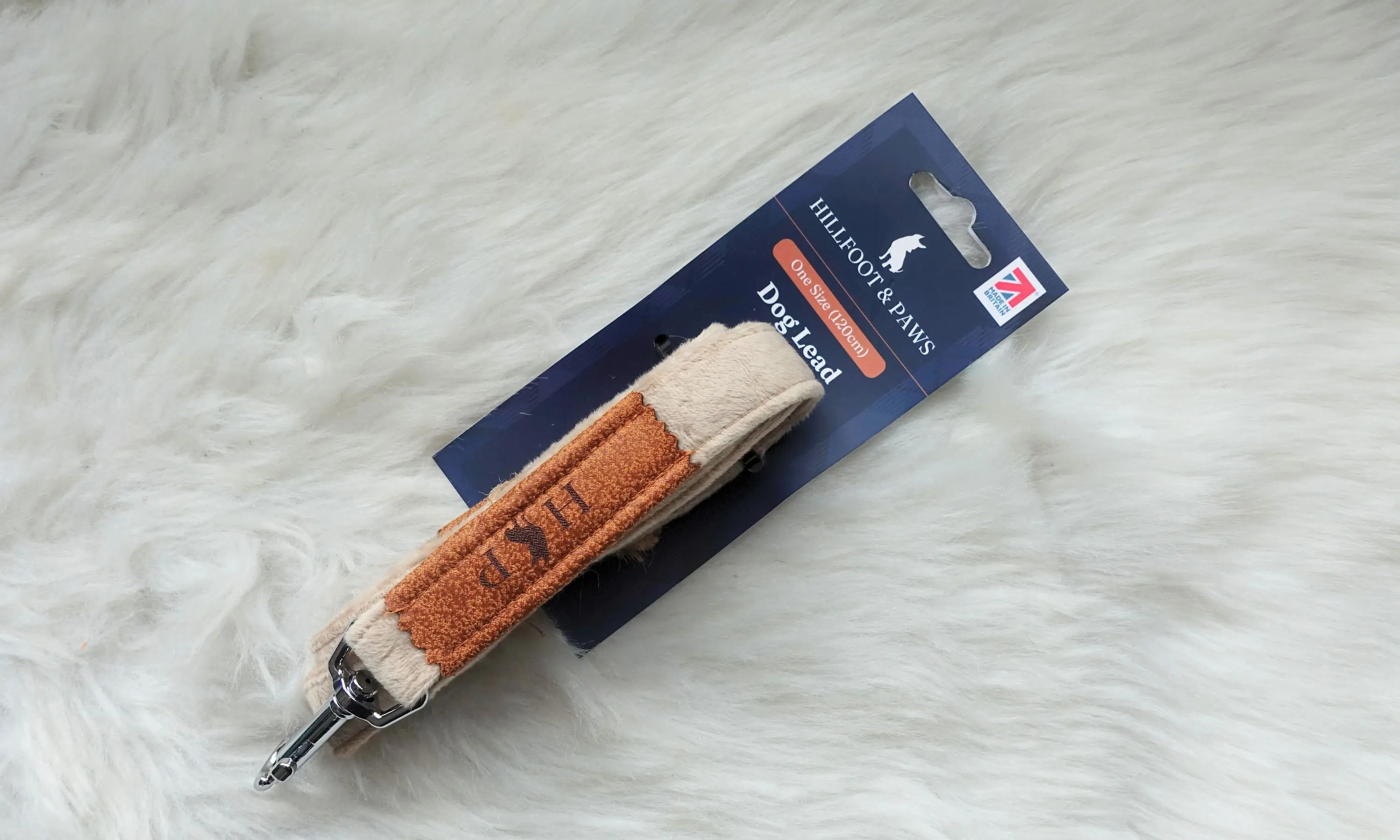 Handcrafted Luxury Velvet Dog Lead - Beige