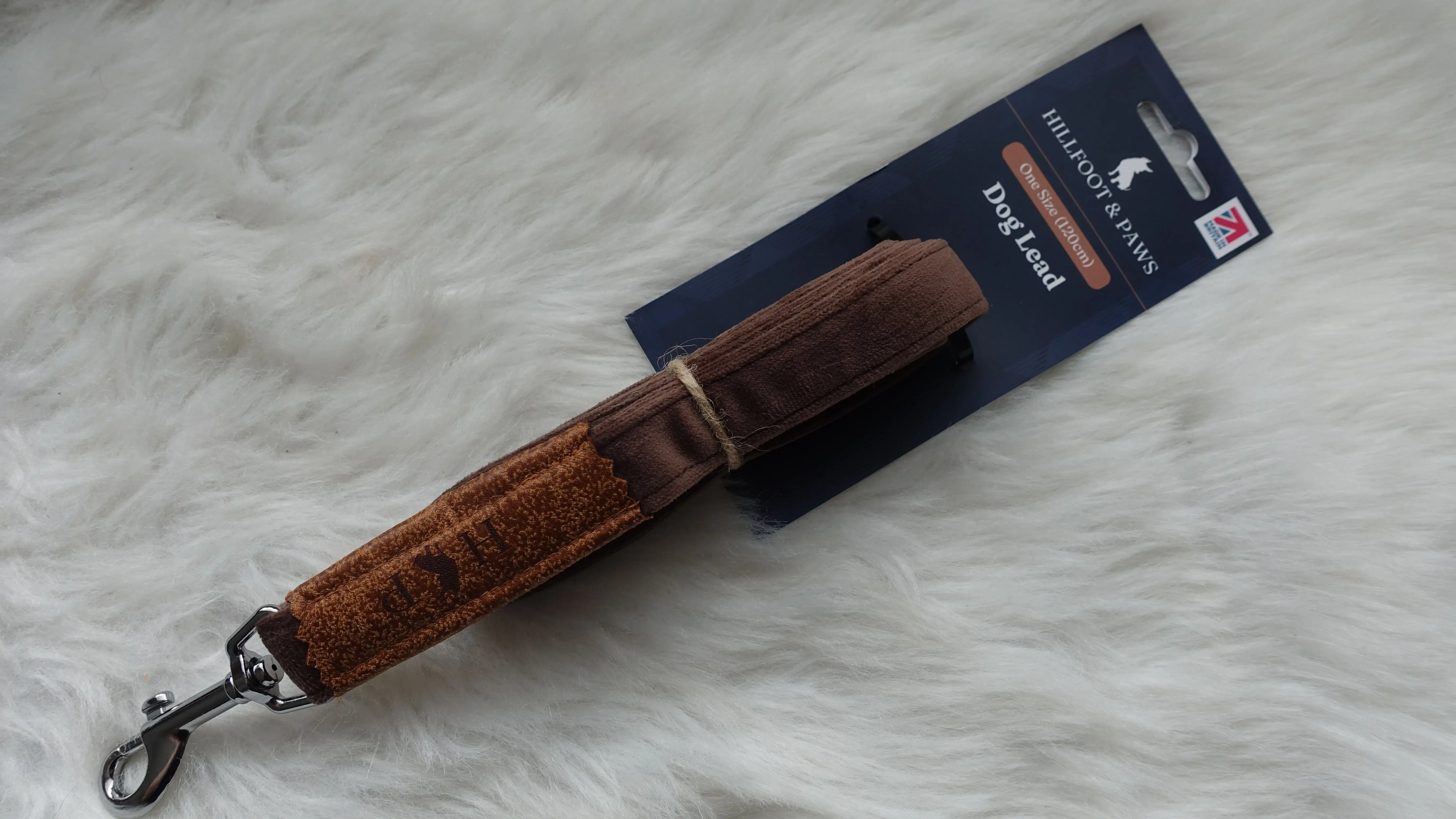 Handcrafted Luxury Velvet Dog Lead - Brown
