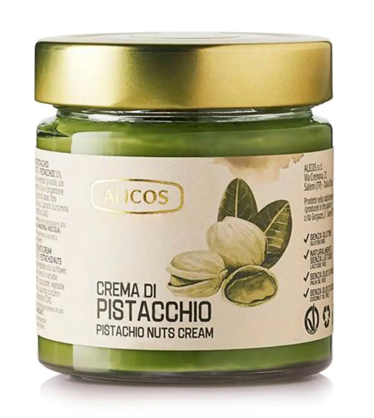 Crema de pistacho vegana 30% Alicos 190g