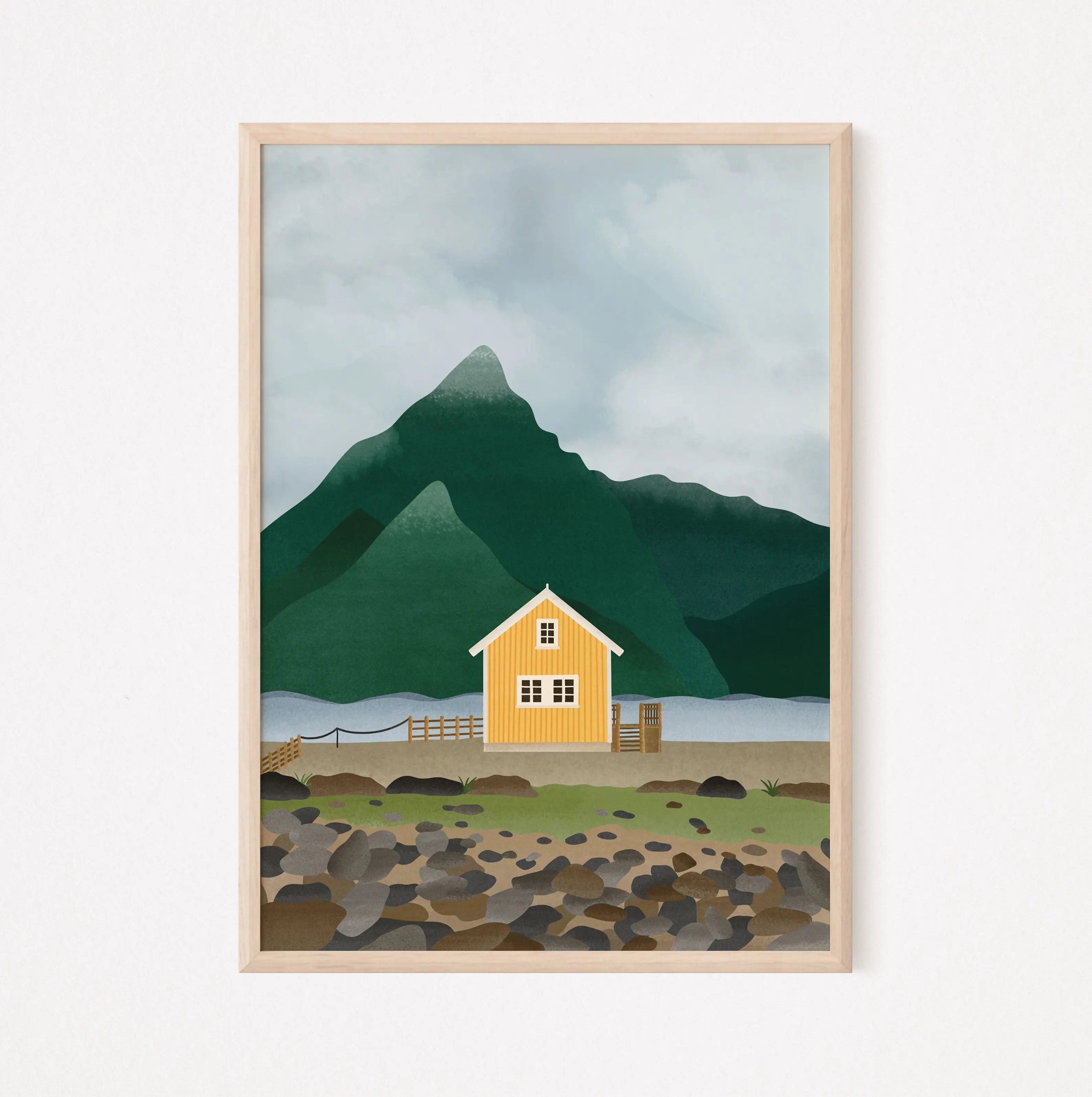 Affiche Norway House - Impression d'art de voyage Yellow House