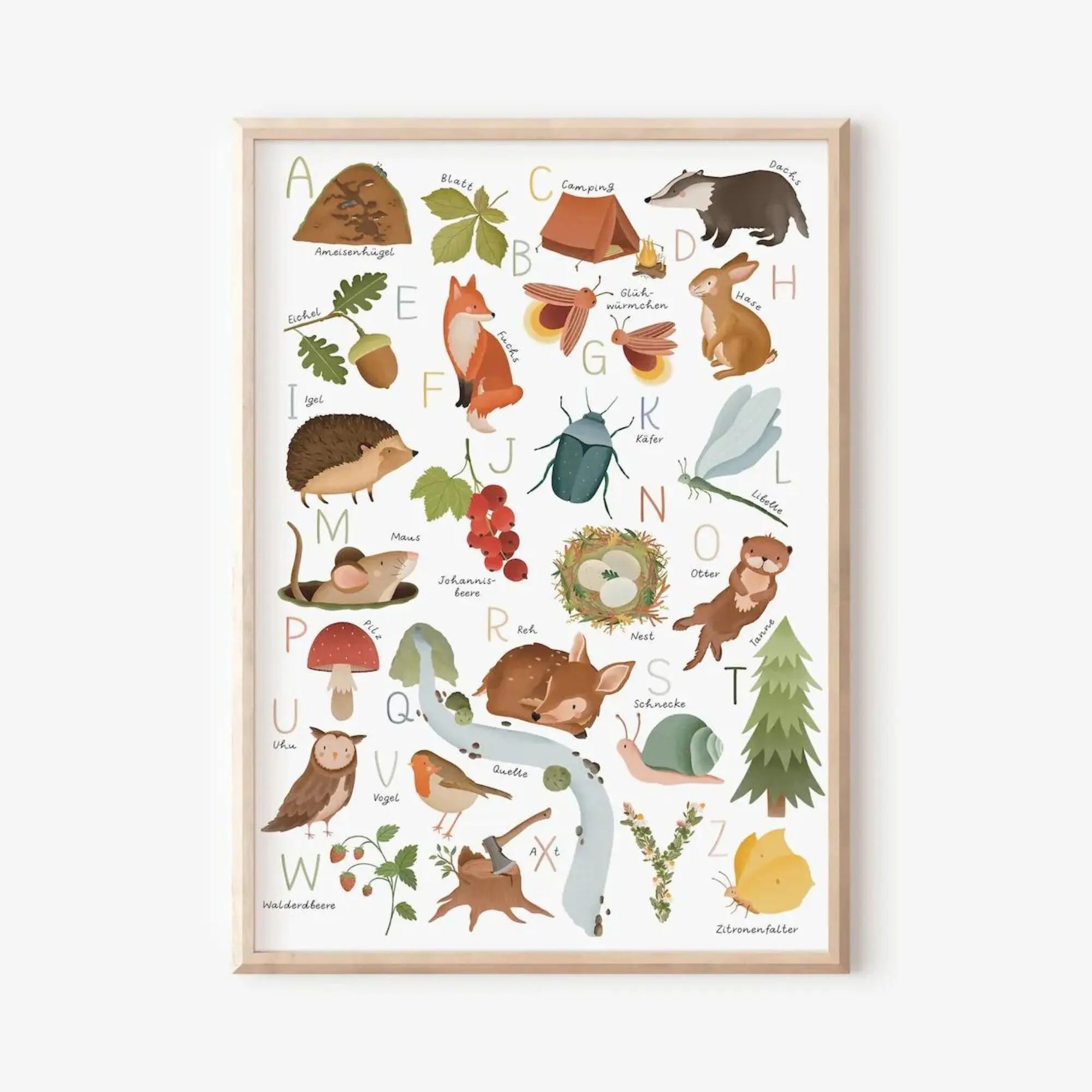 Affiche Forêt ABC - Alphabet pour enfants
