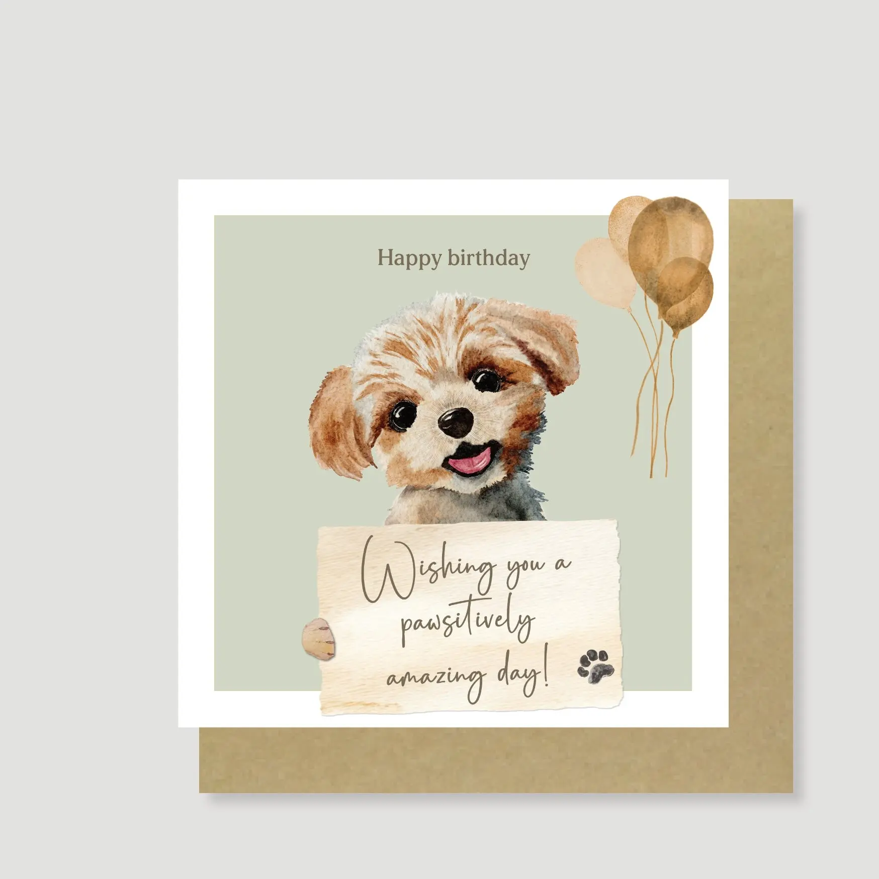 Carte d'anniversaire incroyablement géniale avec les pattes de Maltipoo
