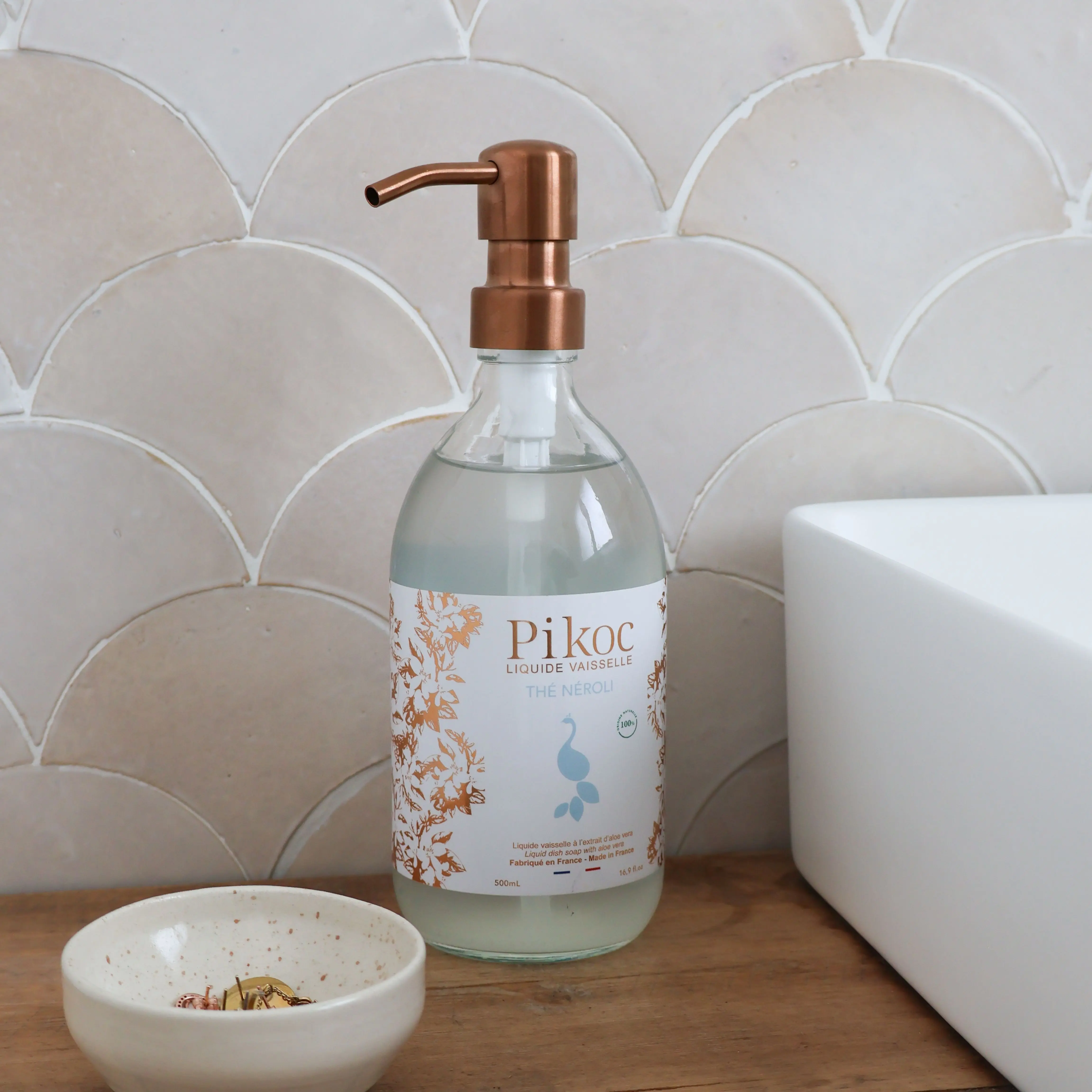 Liquide Vaisselle Thé Néroli 490 ml - Flacon-pompe rechargeable
