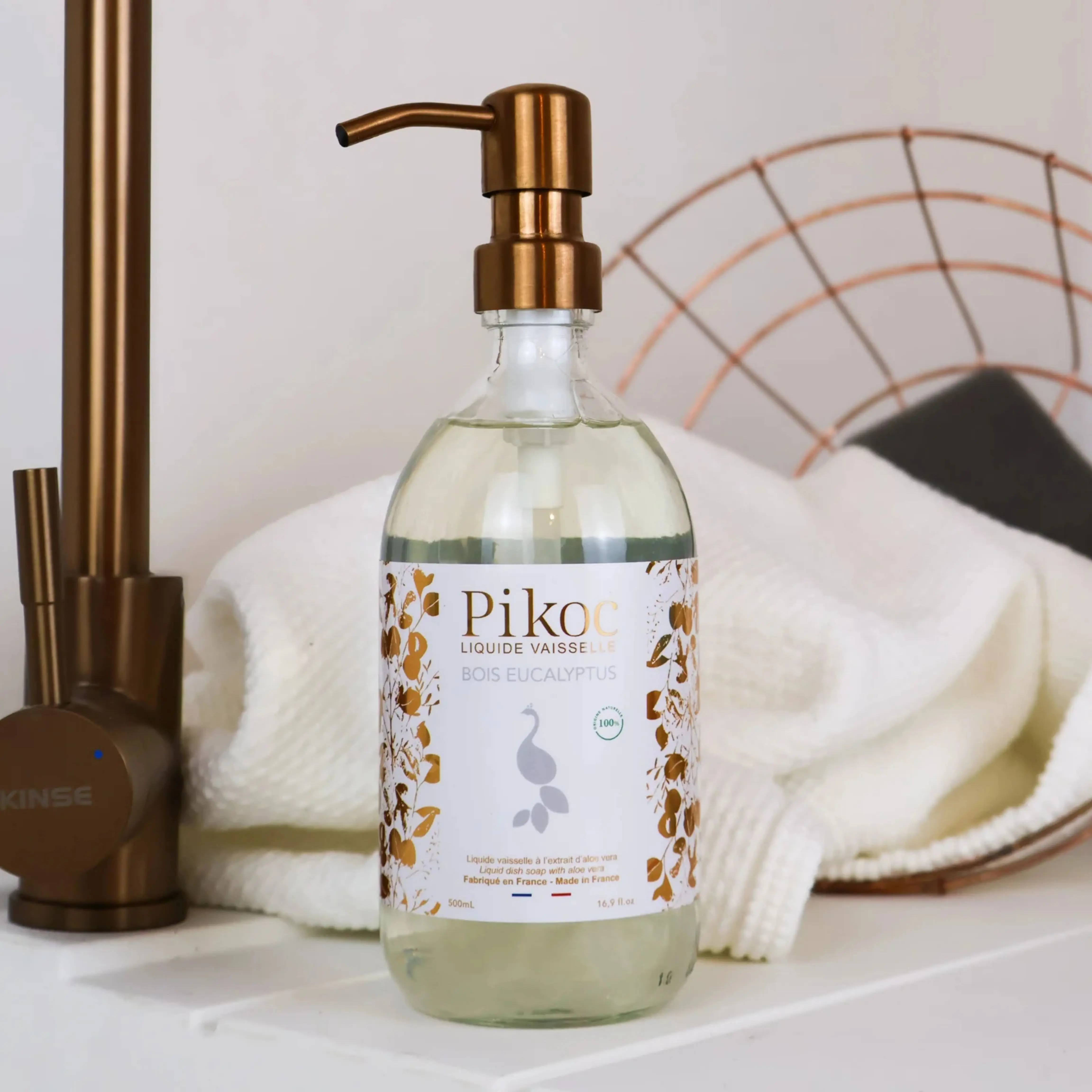 Liquide Vaisselle Bois Eucalyptus 490 ml - Flacon-pompe rechargeable