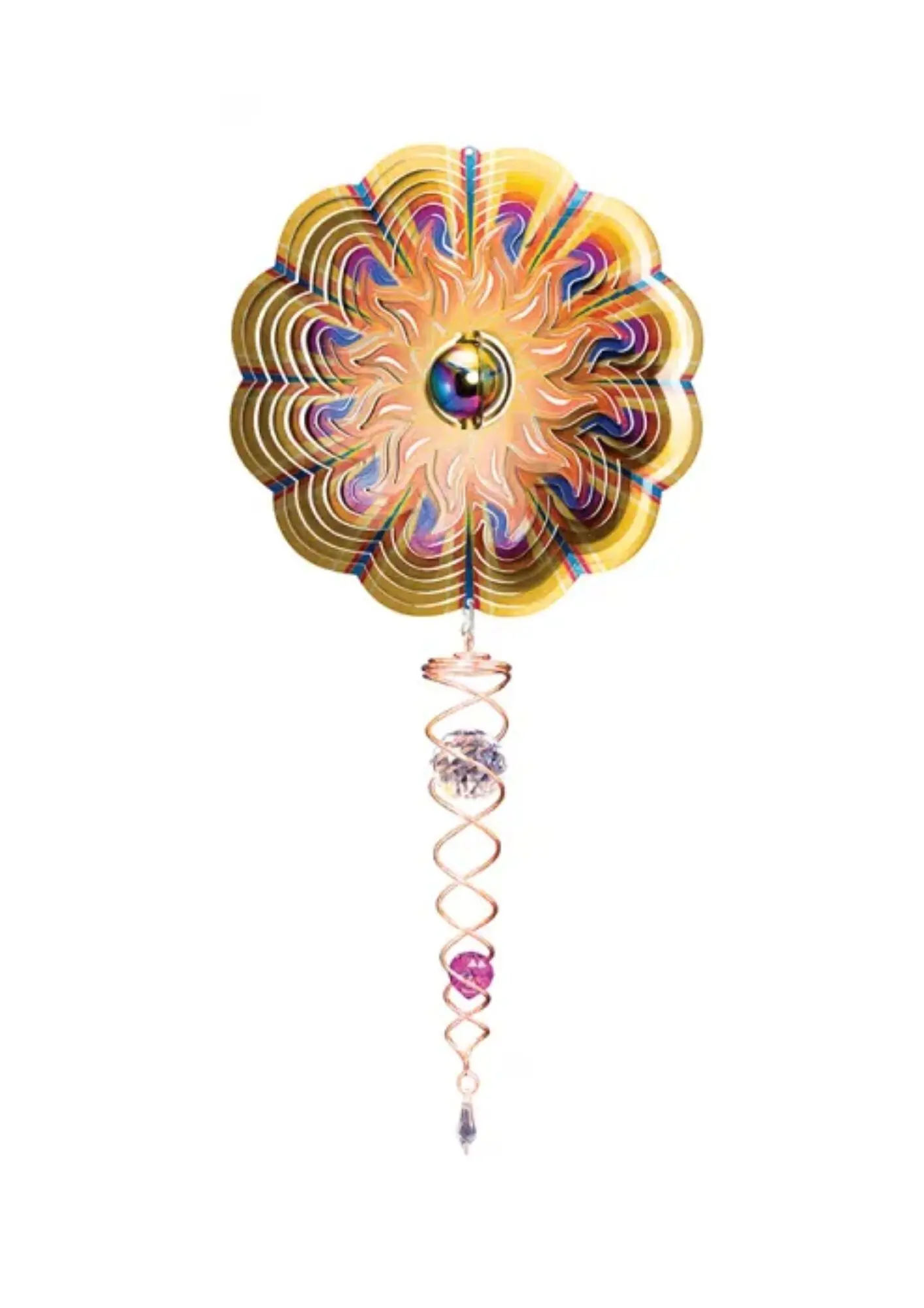 Windspinner, Spin Art, Sonnenkugel/Sonnenkugel-Künstlerkristallschwanz, ACTSGB0808, Gesamtlänge 60 cm
