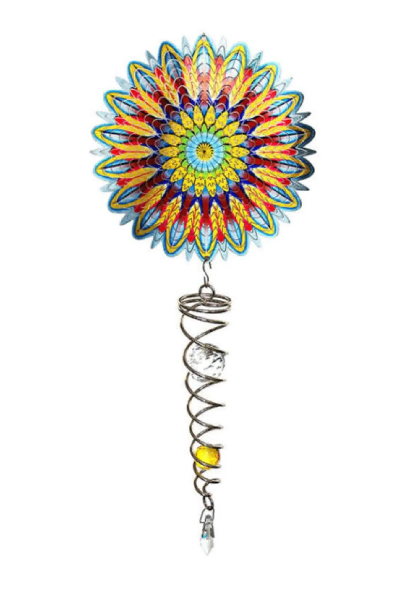 Windspinner, Spin Art, Mandala-Blumenkünstler-Kristallschwanz, ACTMFL0800, Gesamtlänge 60 cm