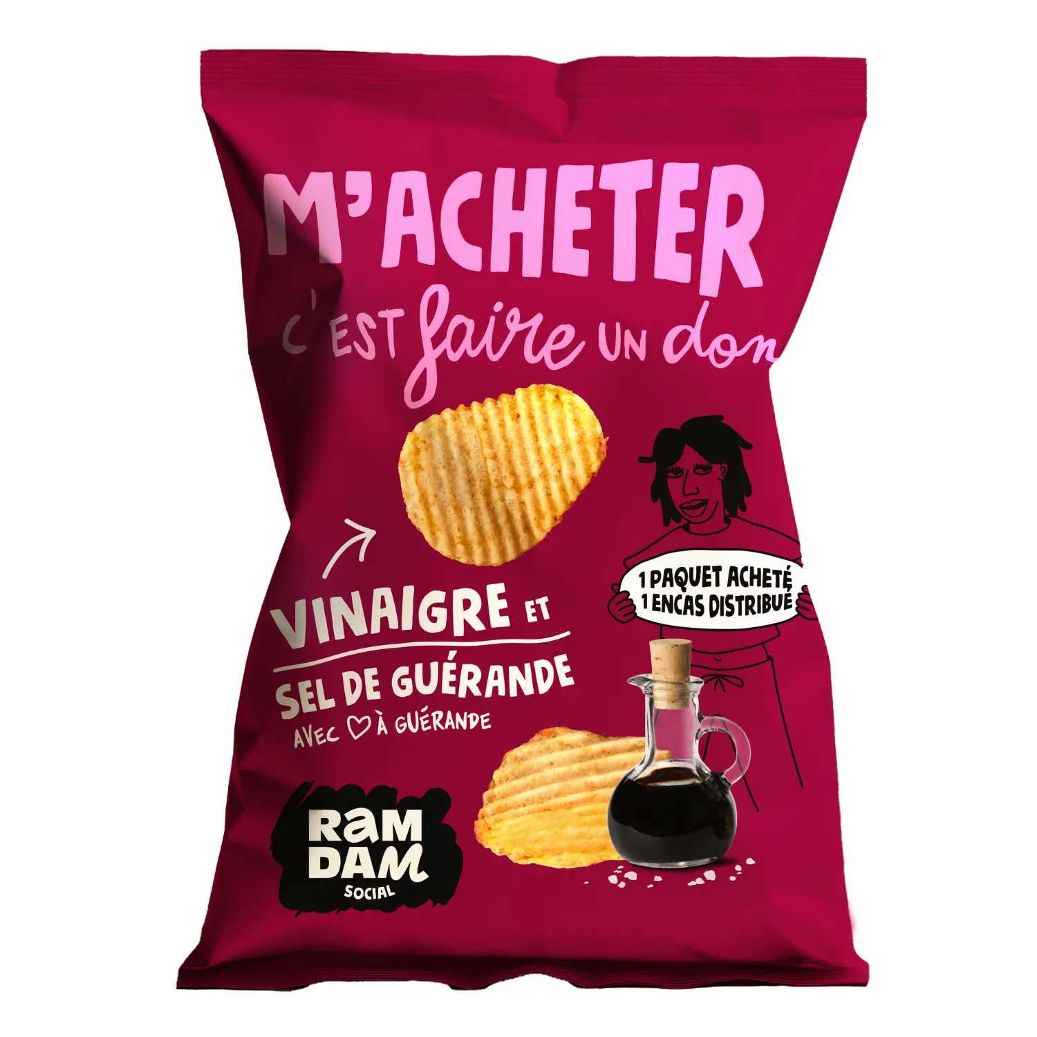 Chips Vinegar and Guérande salt 125g