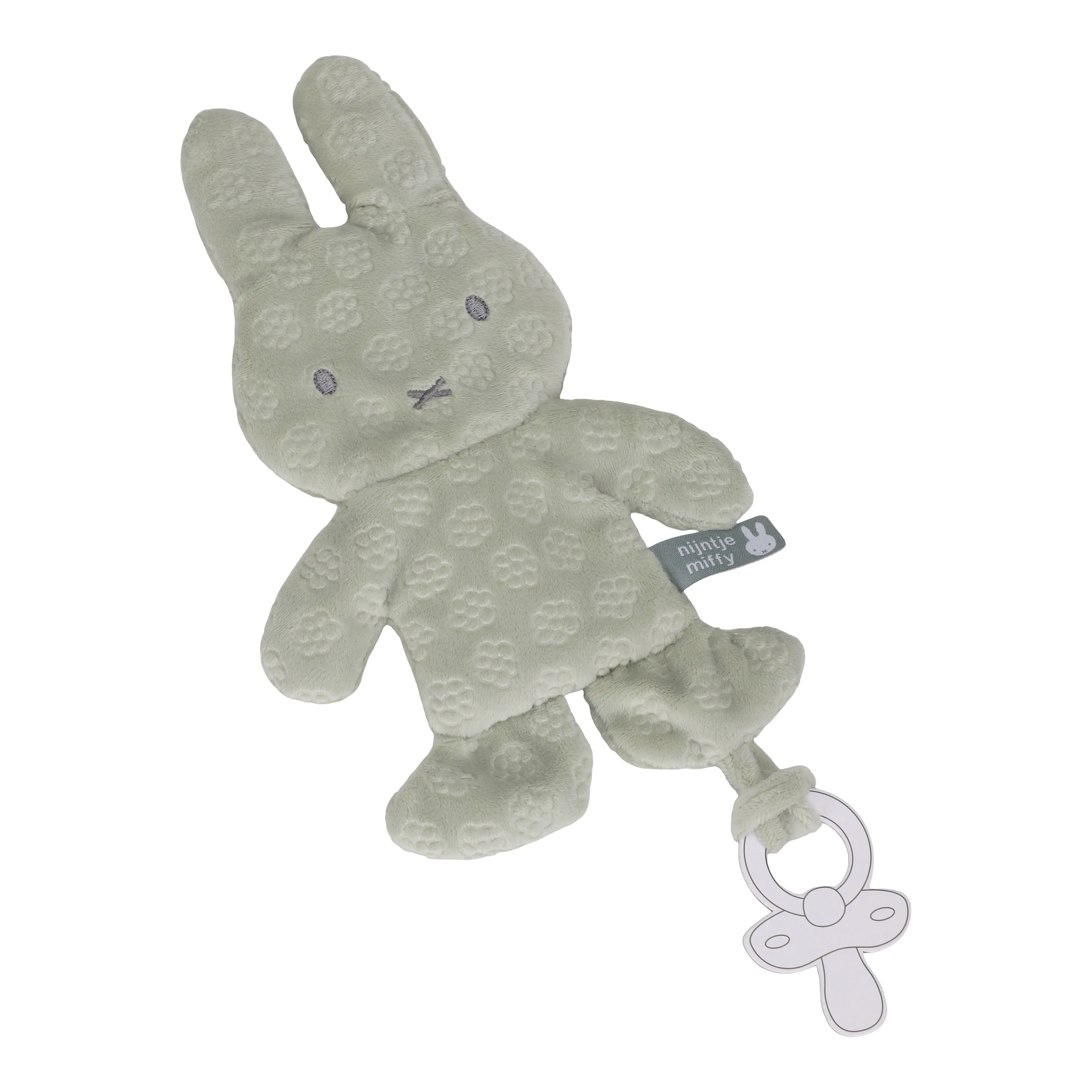 Miffy pacifier clip comforter - Flower Green