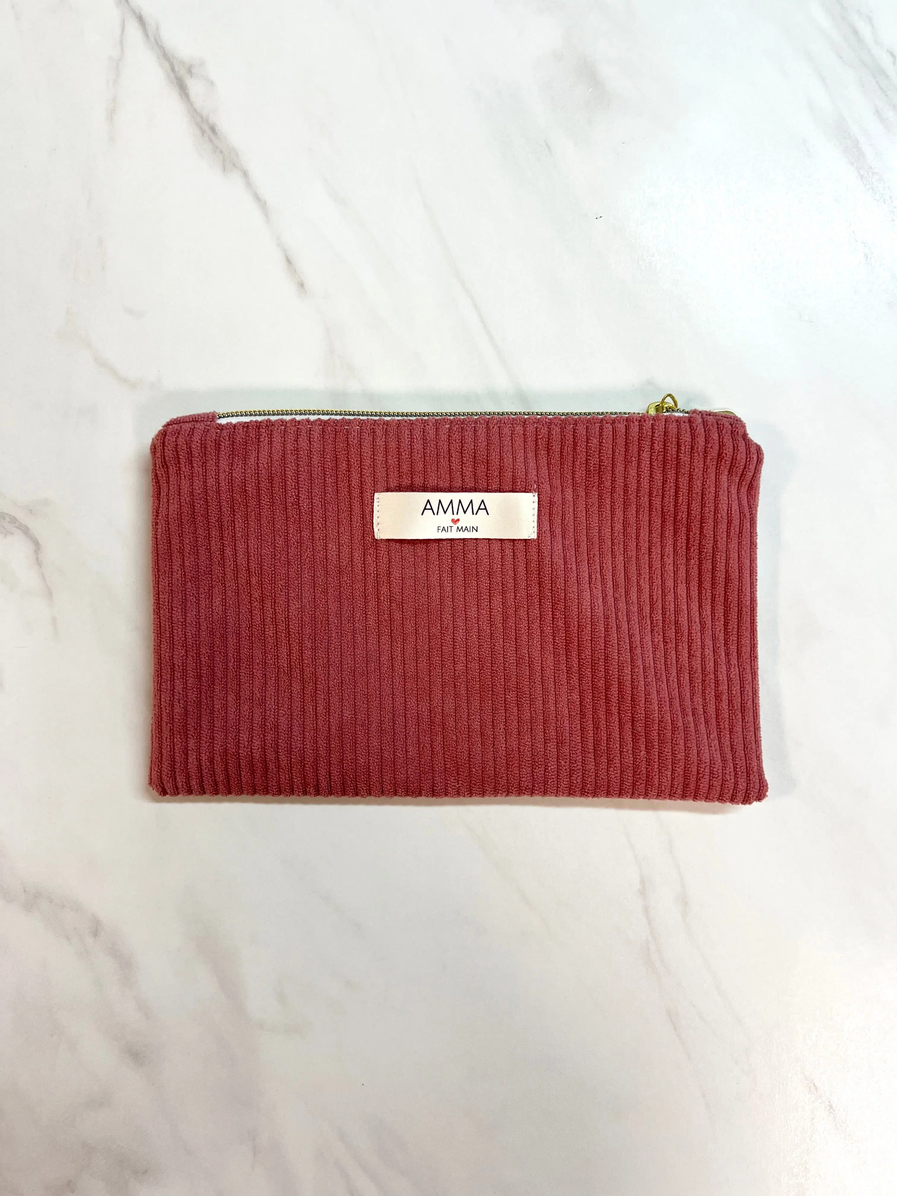 Mini Raspberry Pink Corduroy Pouch