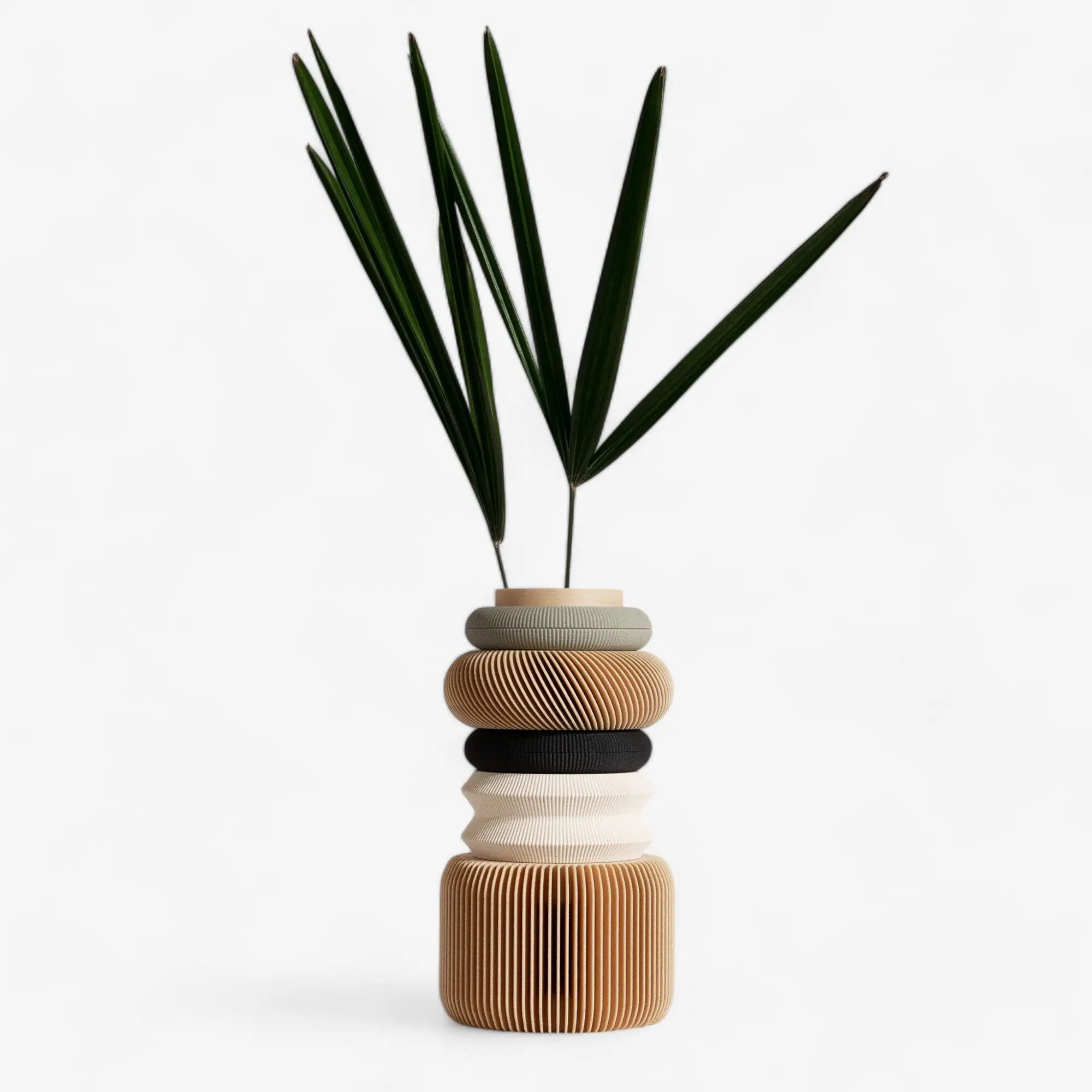 Vase modulaire NU Olive Green 01 - Parfait pour fleurs fraîches ou fleurs séchées