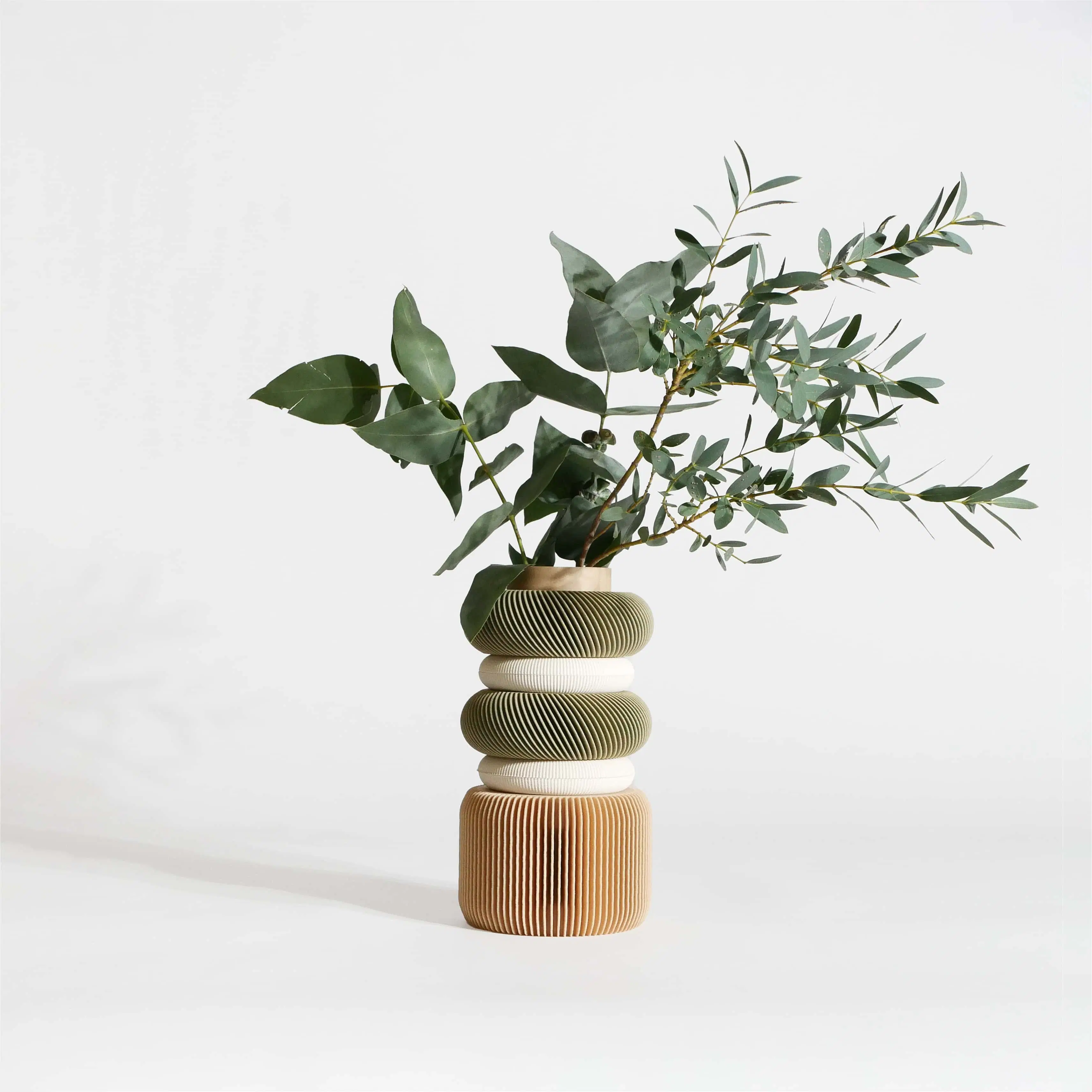 Vase modulaire Olive Greens Rings - Parfait pour fleurs séchées et fleurs fraîches
