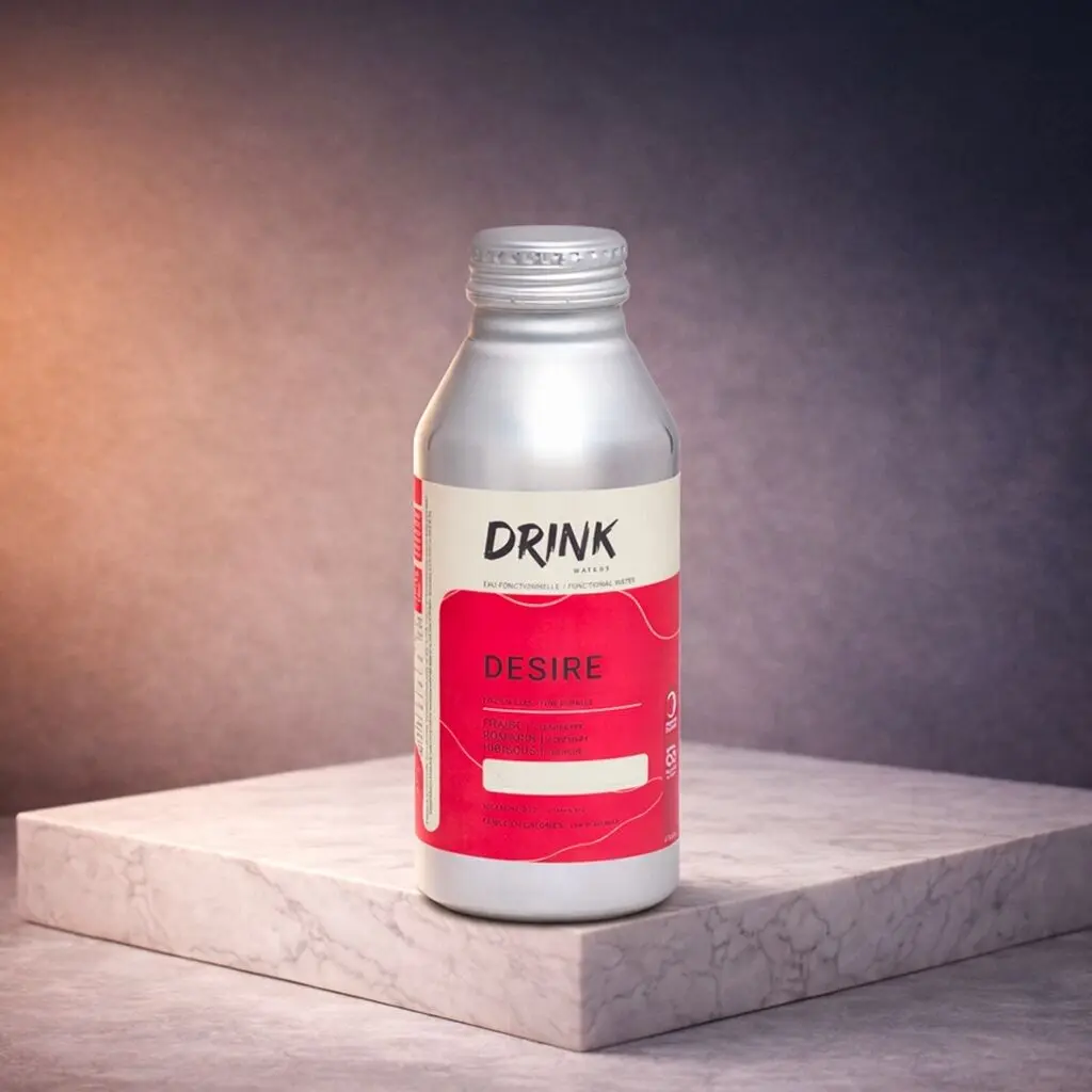 Desire Funktionswasser Erdbeer-Rosmarin – 470 ml Aluminiumflasche – Trinkwasser