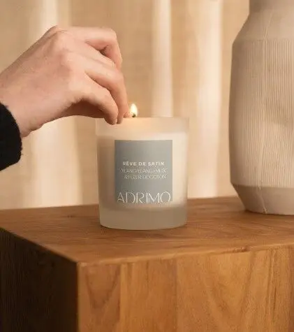 Satin Dream Scented Candle - 300g | Ylang-Ylang & Cotton Flower | Natural