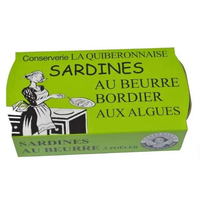 Sardinas con mantequilla Bordier y algas para freír 115 g (4 a 6 sardinas)