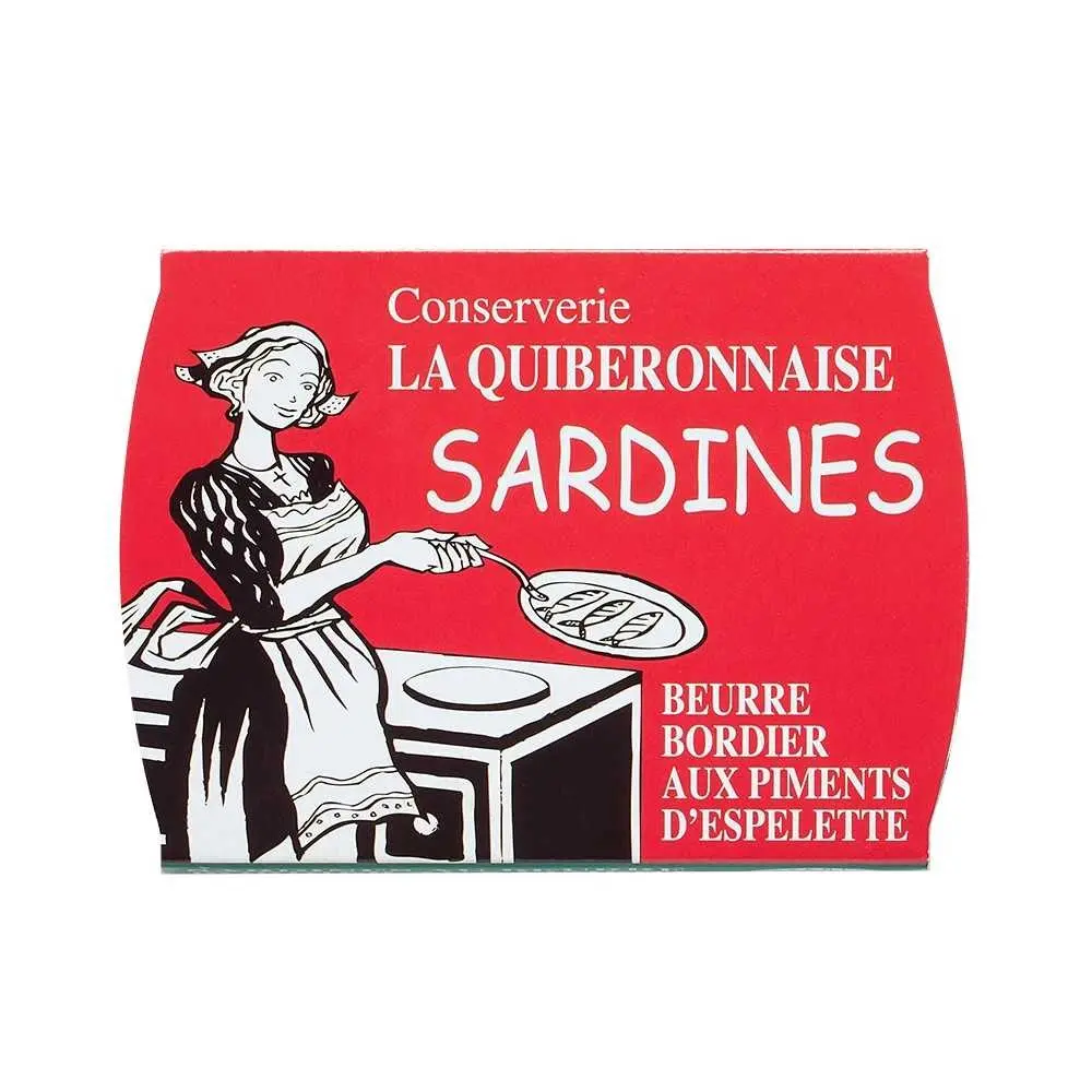 Sardinas en mantequilla de Bordier con pimientos de Espelette 115 g (4 a 6 sardinas)