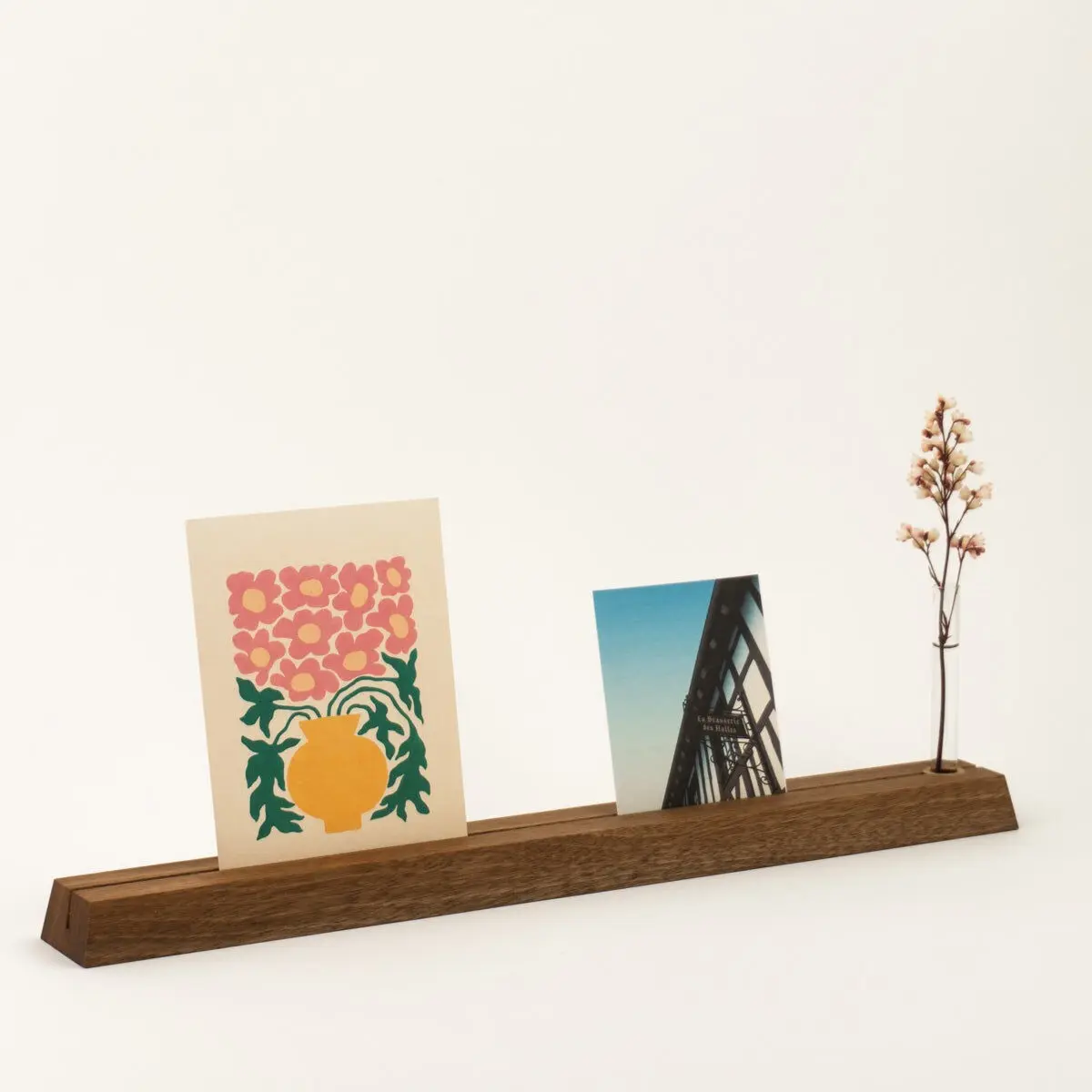 Porte-cartes & Soliflore en Noyer - Grand format