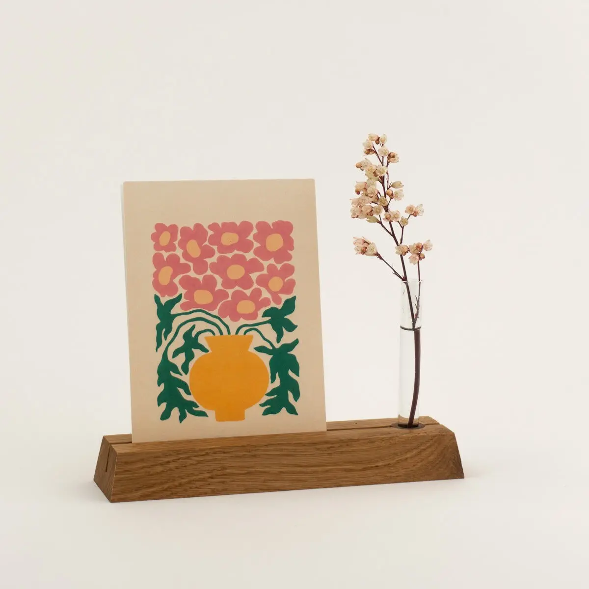 Oak Card Holder & Soliflore - Small Size
