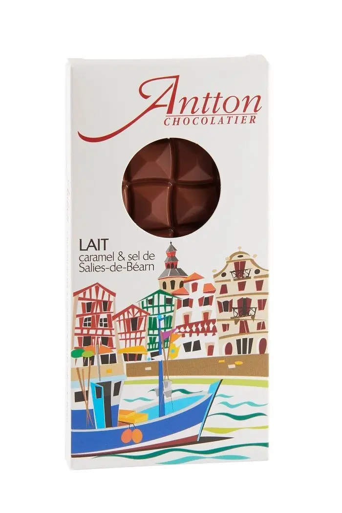 Salies-de-Béarn milk chocolate and salt bar 80g