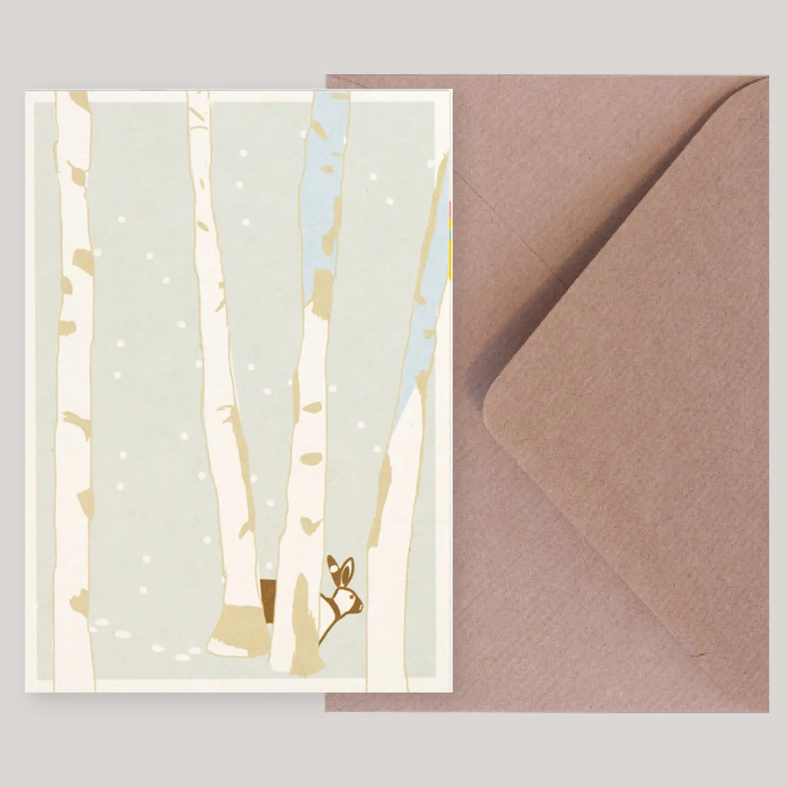 Carte "Lapin" avec enveloppe en papier kraft