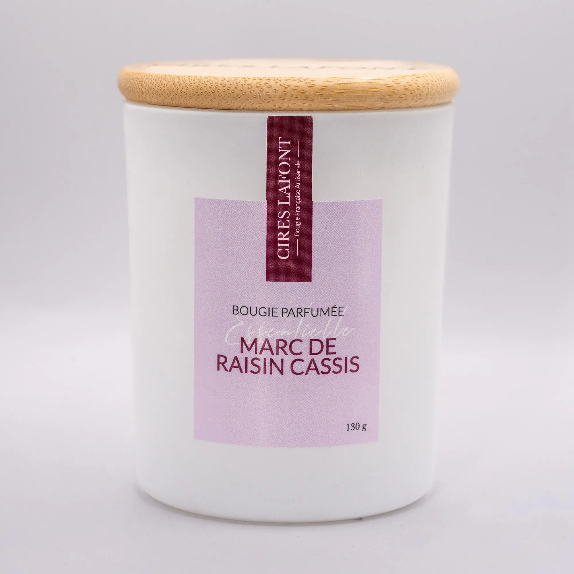 Bougie Végétale Parfum de Grasse 130g -  Marc de Raisin Cassis