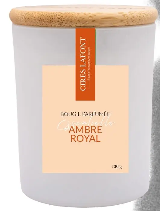 Bougie Végétale Parfum de Grasse 130g -  Ambre Royal
