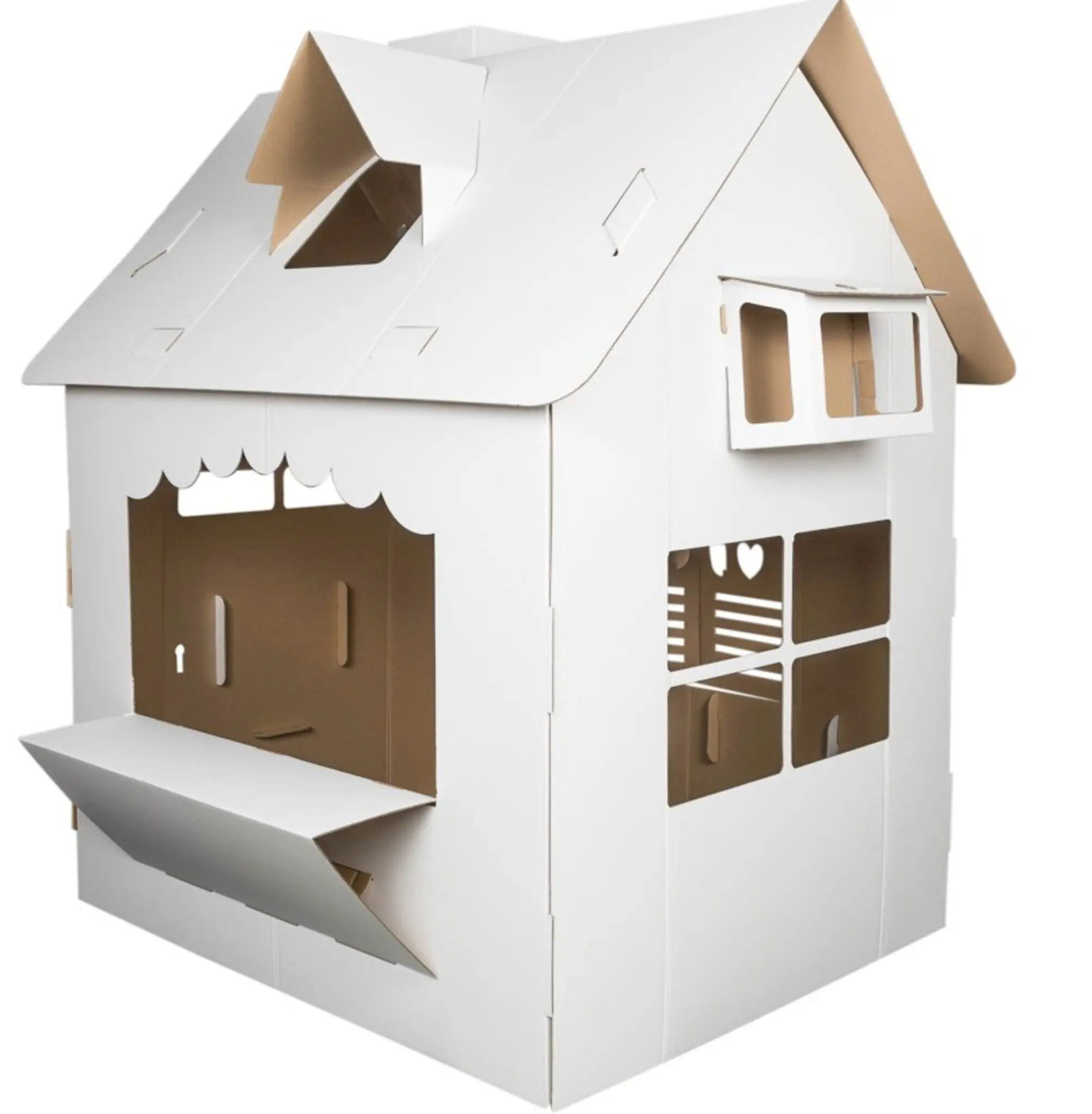 Cardboard playhouse for children, Garden house, DIY, for construction and coloring, 3+