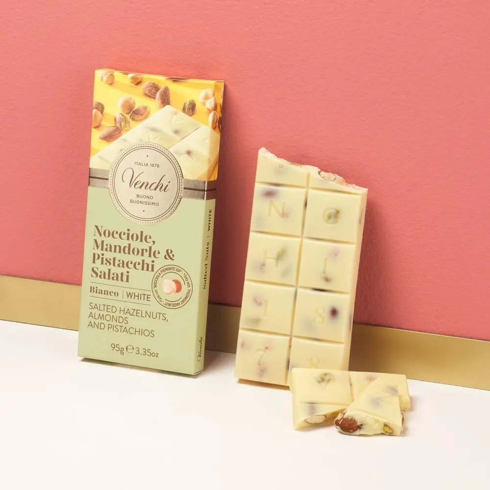 White Chocolate Bar with Salted Nuts
