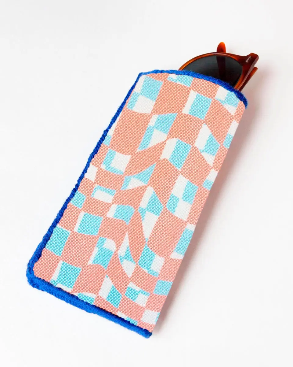 Summer Checker Sunglasses Case Needlepoint Kit