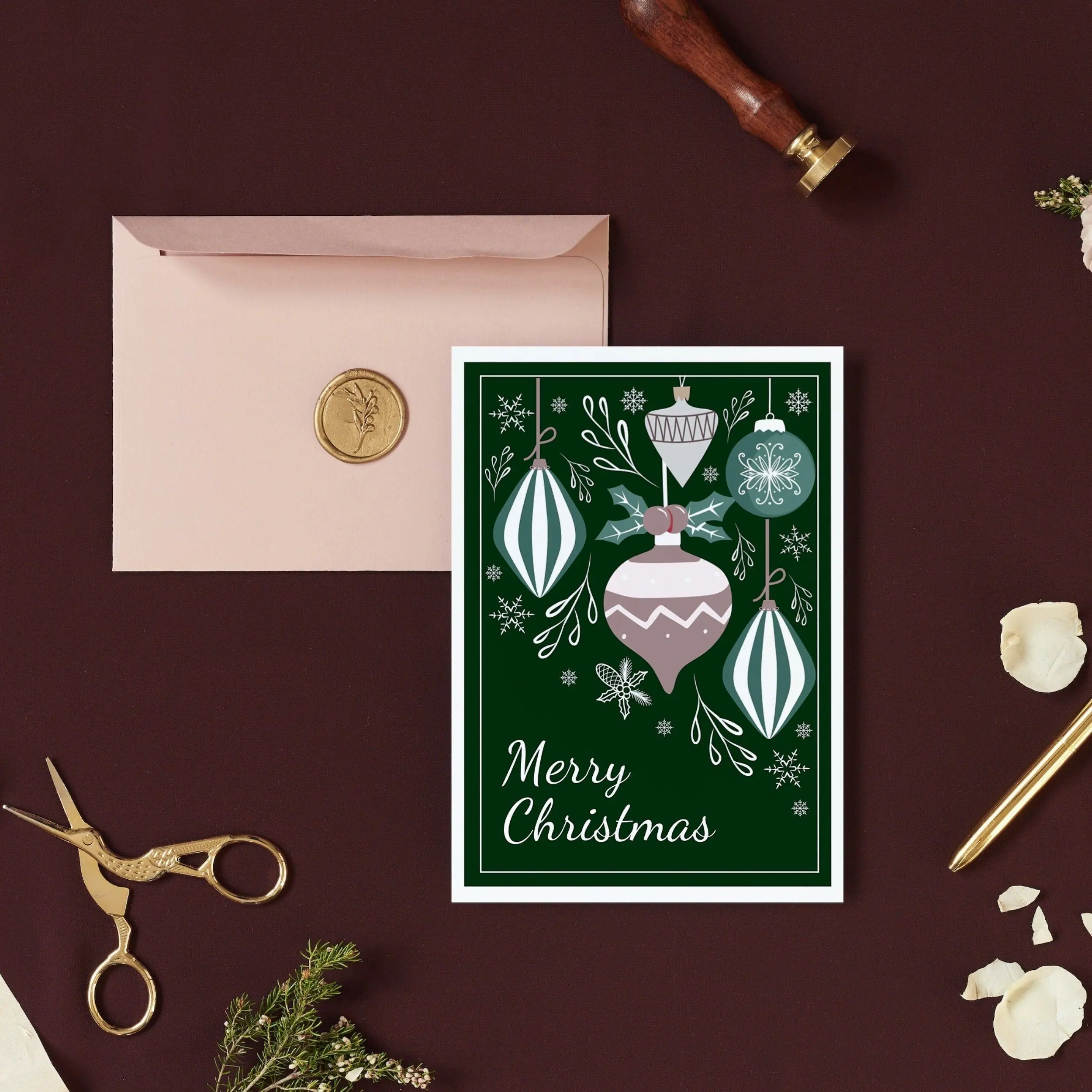 Bauble Christmas Card