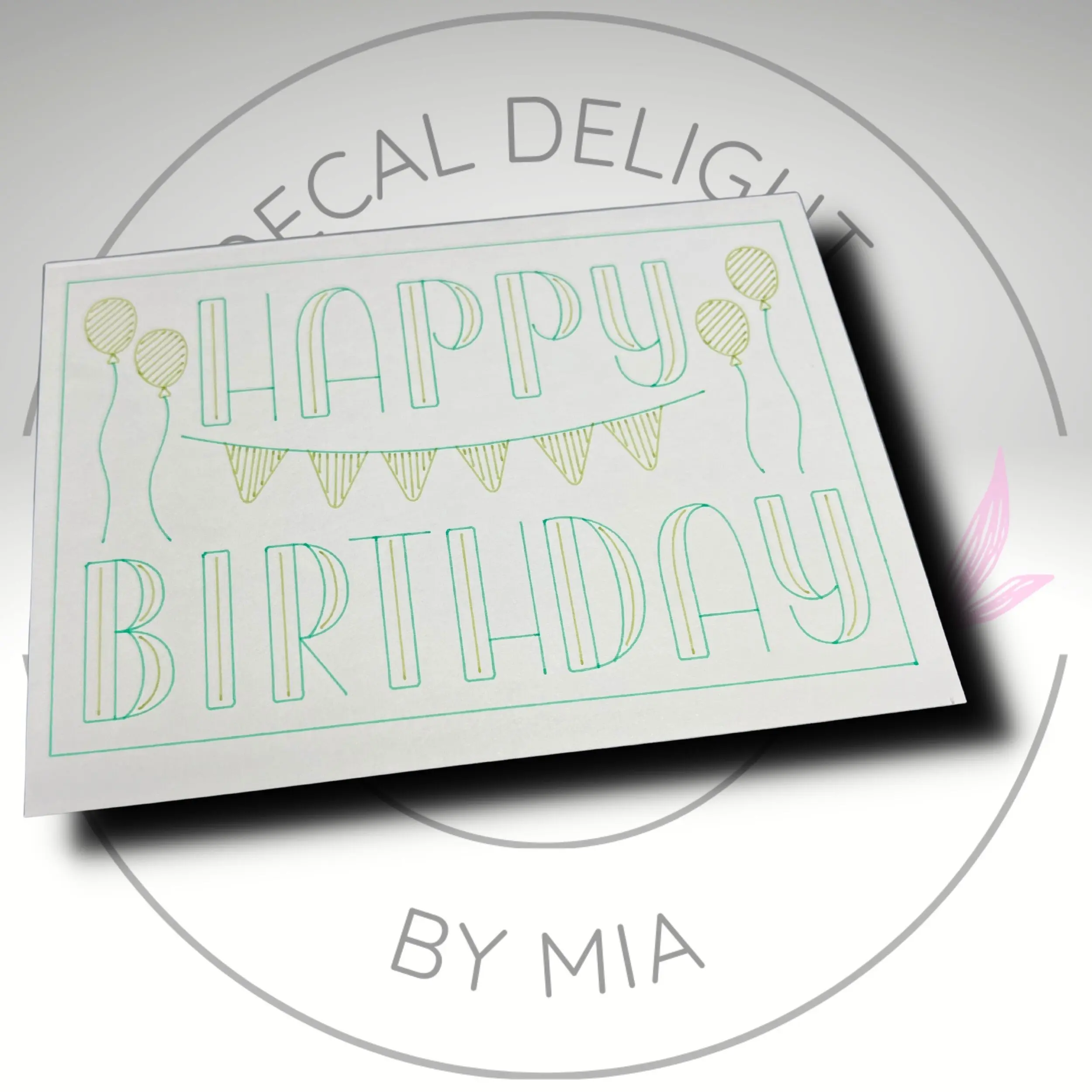 Carte de guirlande d'anniversaire