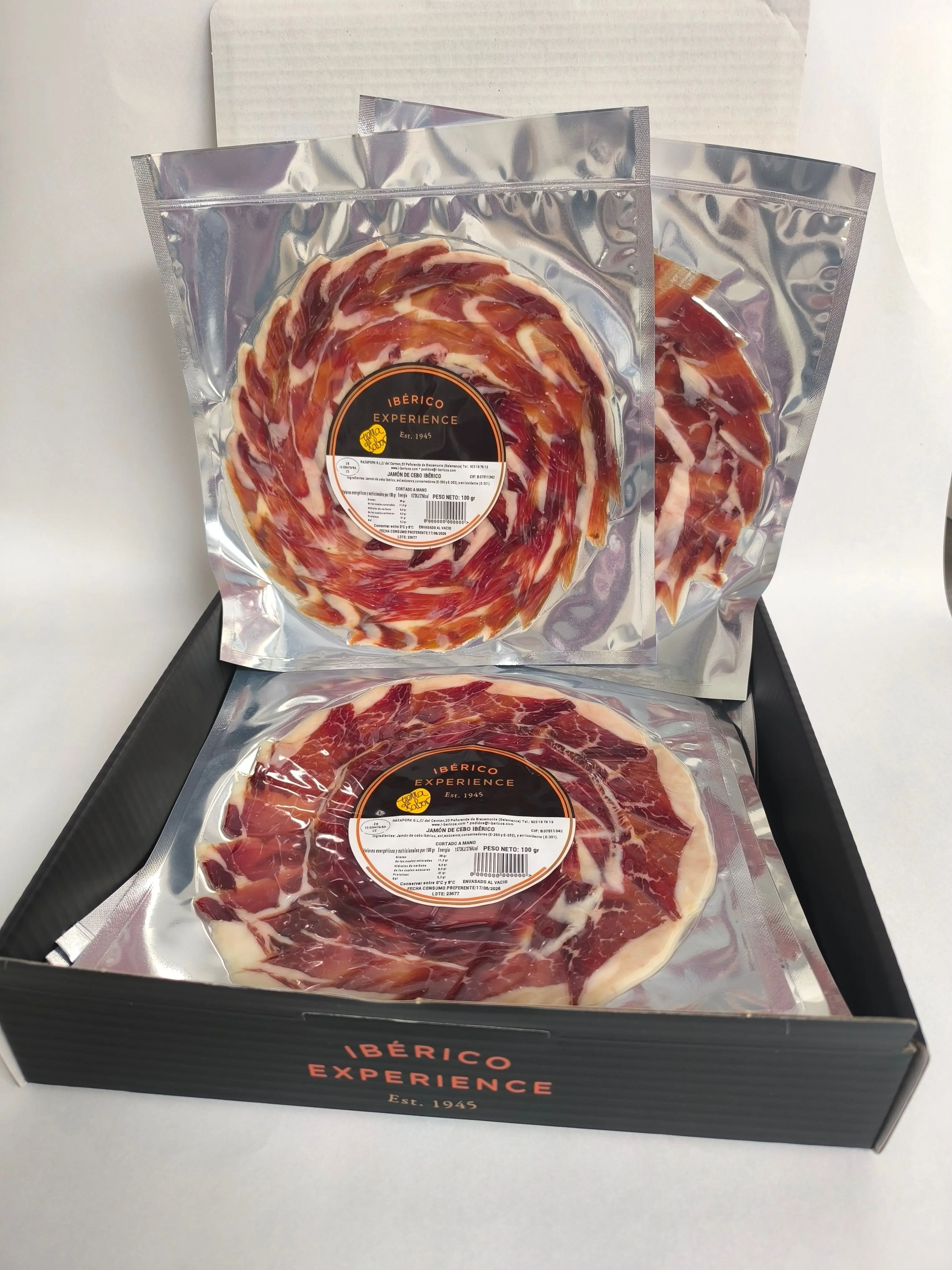 Jambon ibérique 50% race ibérique 100 grammes coupé à la main