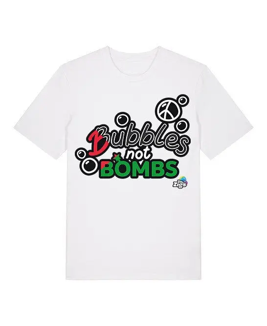 T-Shirt mit der Flagge Palästinas, Bubbles Not Bombs