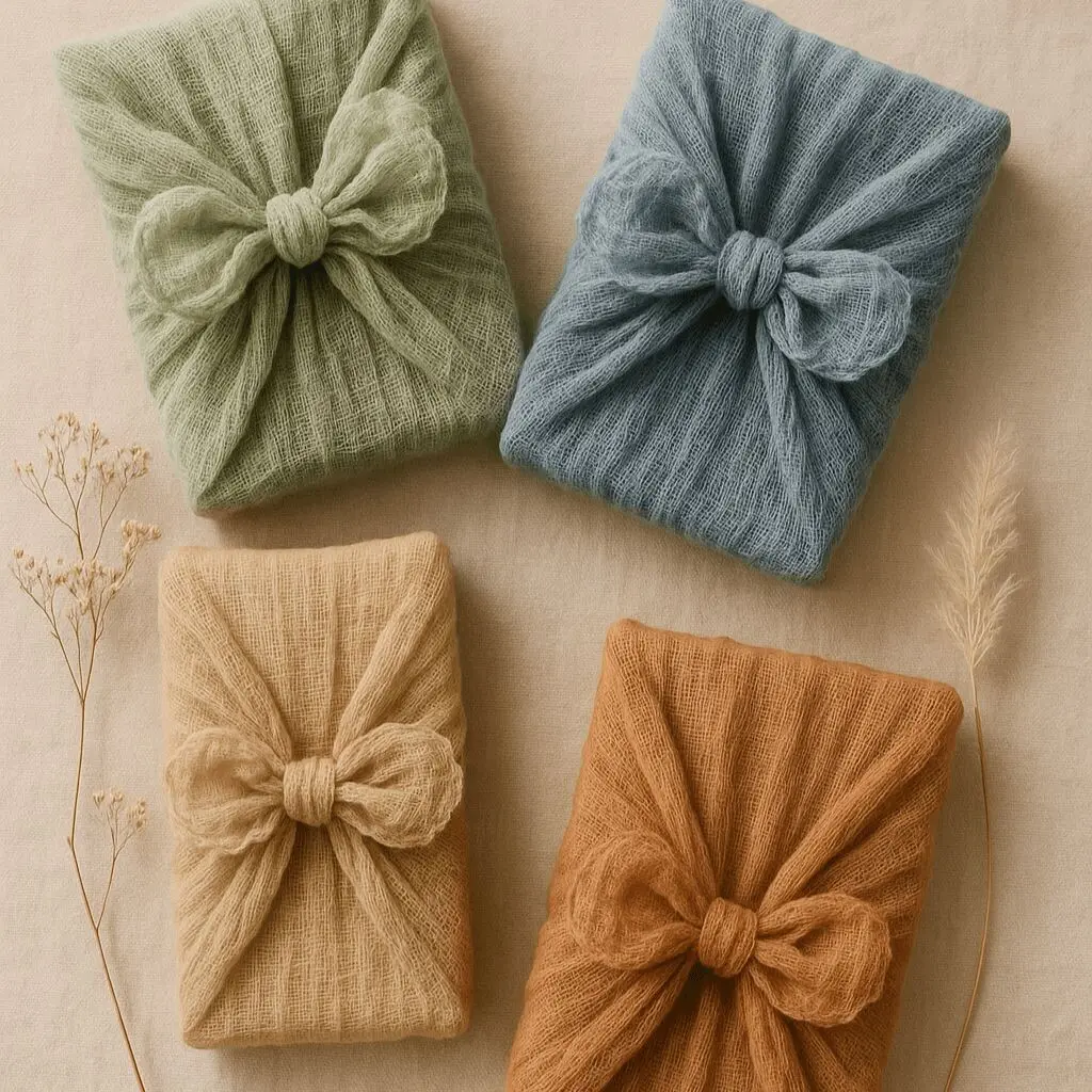 Reusable Gauze Furoshiki Gift Wrap – Hand-Dyed Fabric