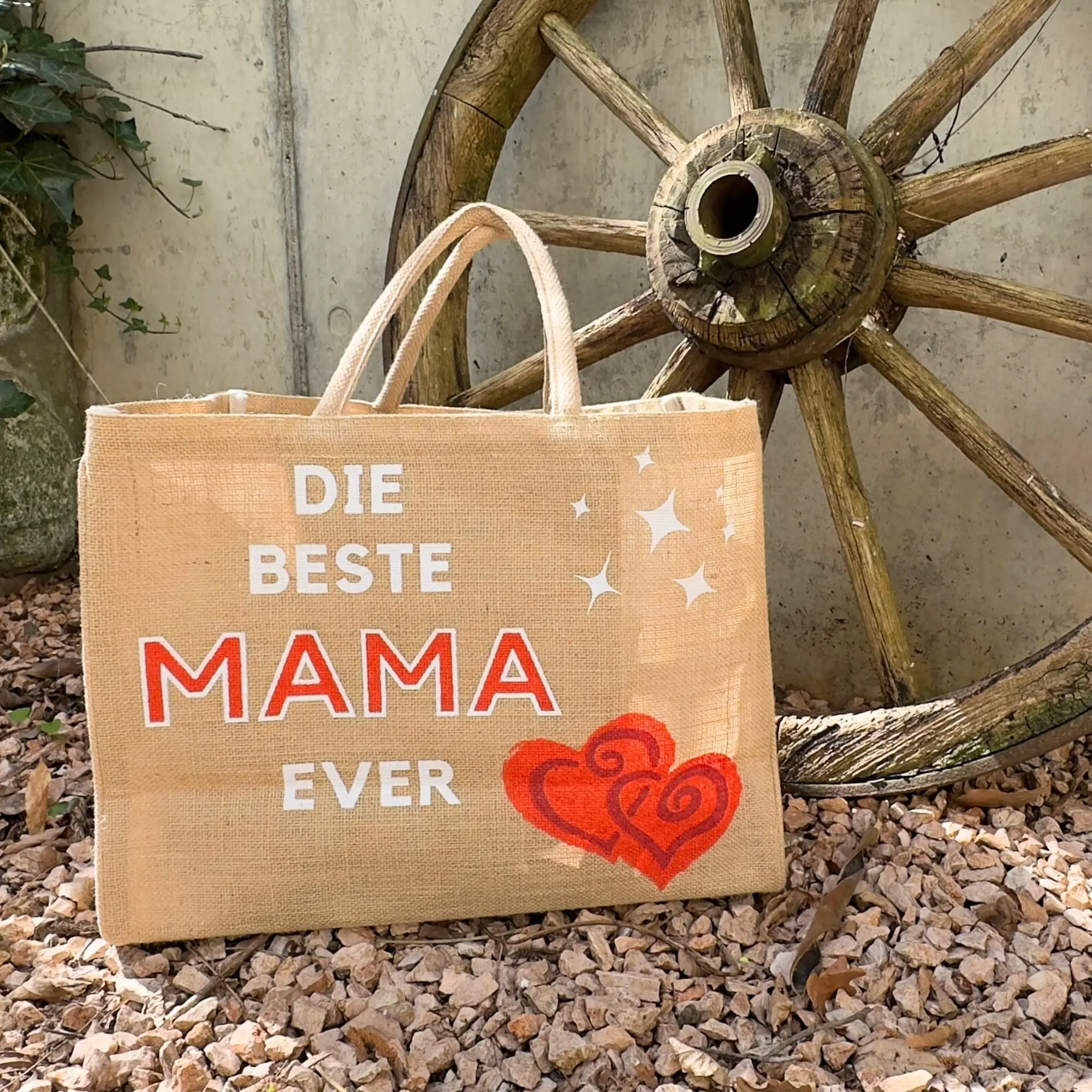 Domelo Jutetasche Einkaufstasche. Jute Shopper Tasche. Große wasserabweisenden Einkaufskorb/ Strandtasche . Badetasche XXL/ Shopping bag Geschenke für Frauen.