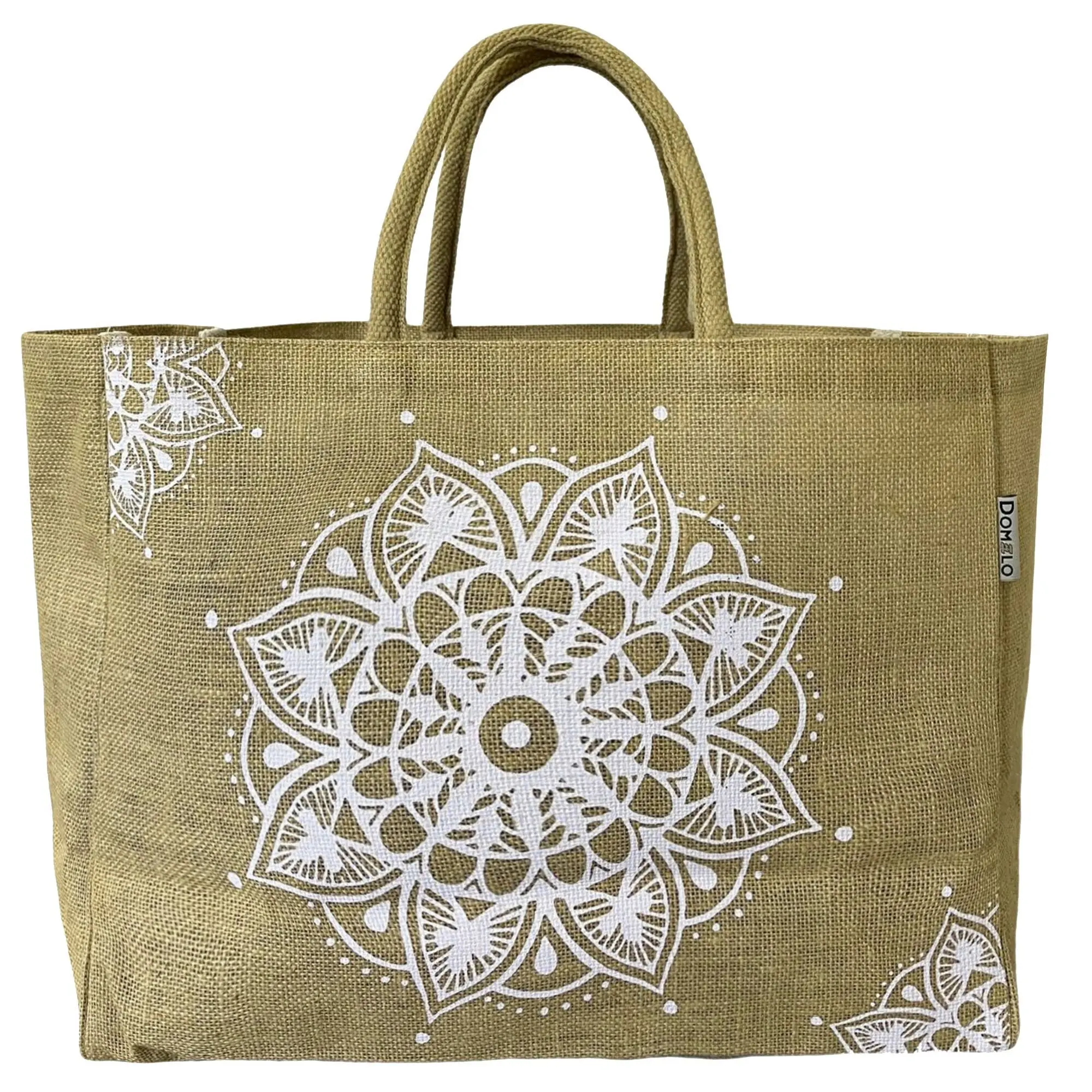 Domelo Jutetasche Einkaufstasche. Jute Shopper Tasche. Große wasserabweisenden Einkaufskorb/ Strandtasche . Badetasche XXL/ Shopping bag Geschenke für Frauen.